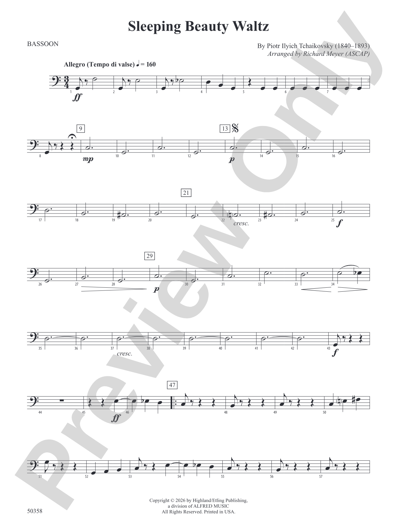 Sleeping Beauty Waltz: Bassoon