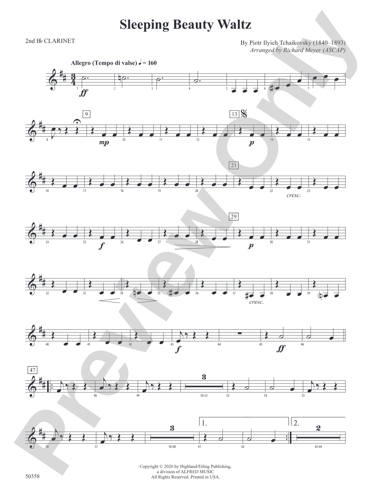 Sleeping Beauty Waltz: 2nd B-flat Clarinet