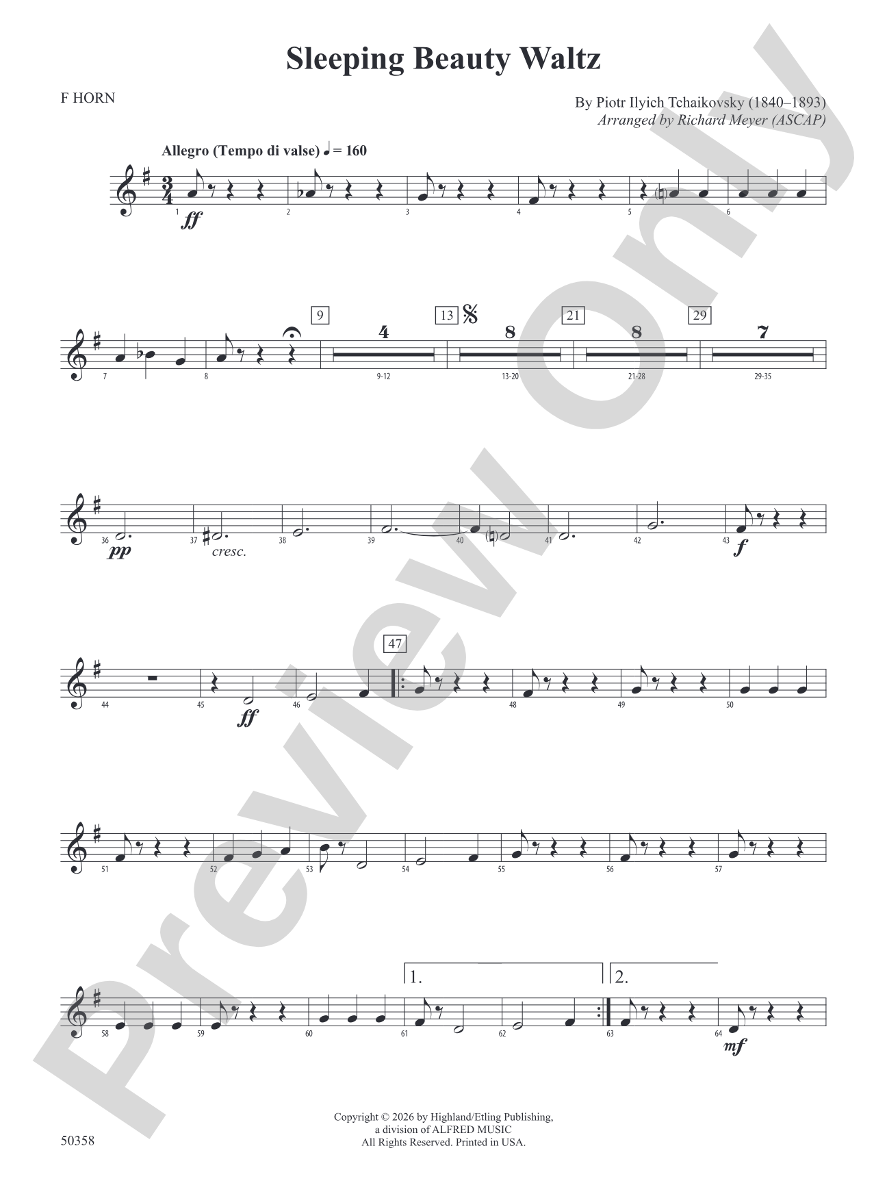 Sleeping Beauty Waltz: 1st F Horn