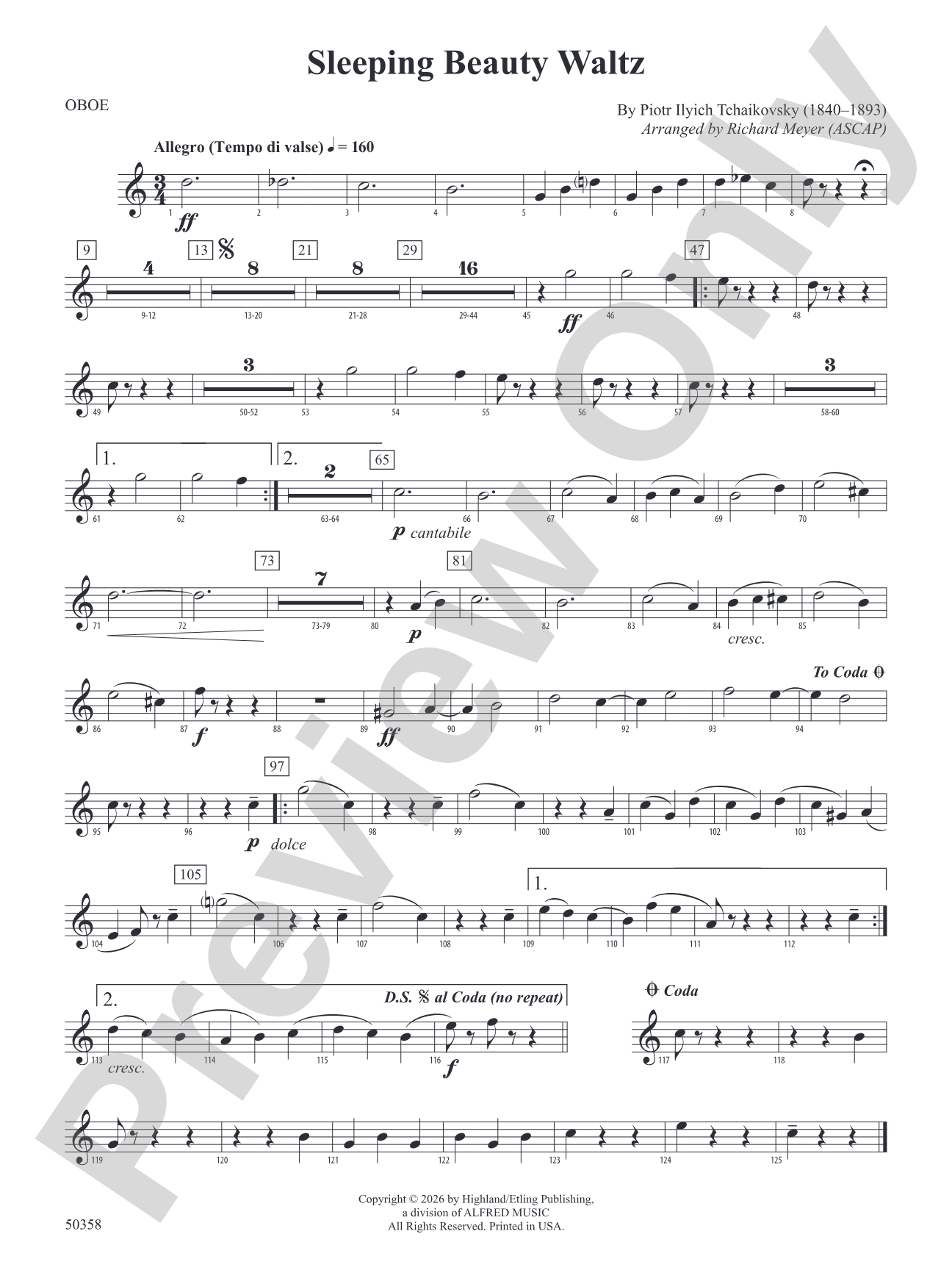 Sleeping Beauty Waltz: Oboe
