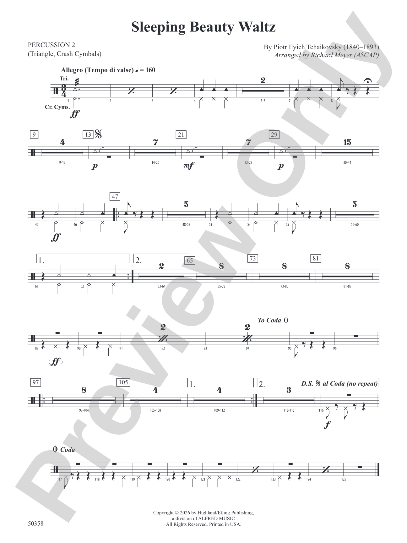 Sleeping Beauty Waltz: 2nd Percussion