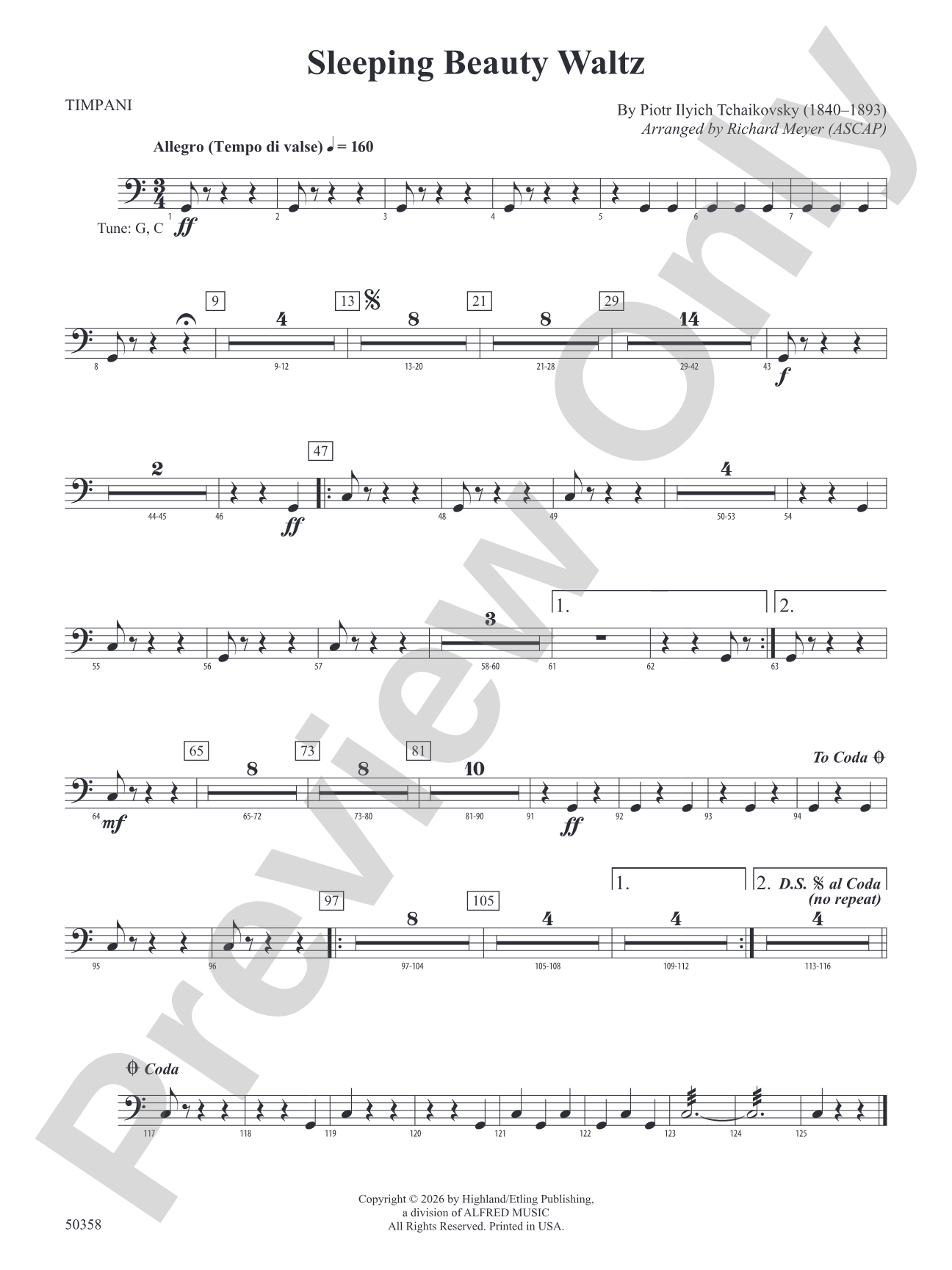 Sleeping Beauty Waltz: Timpani
