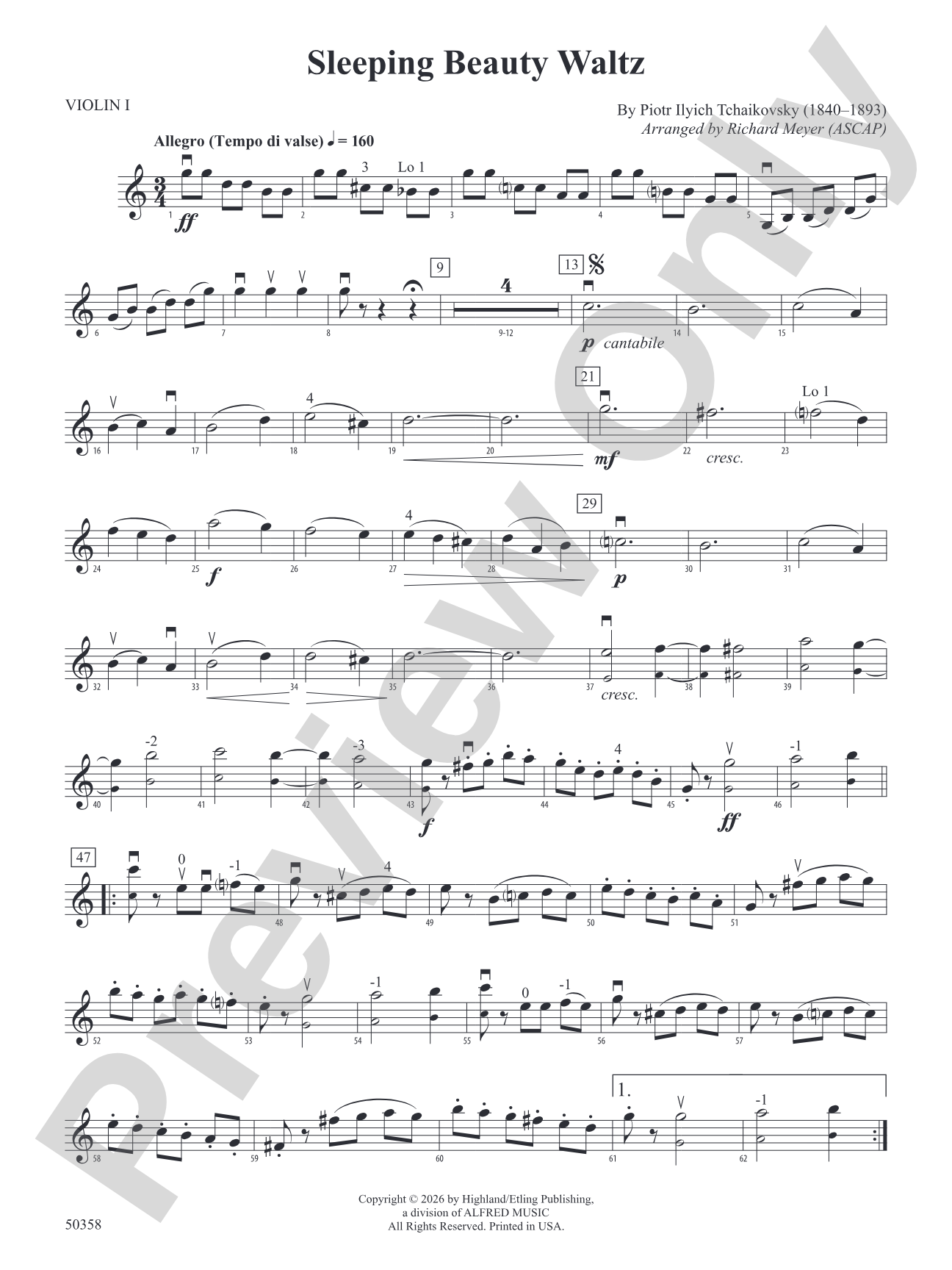 Sleeping Beauty Waltz: 1st Violin