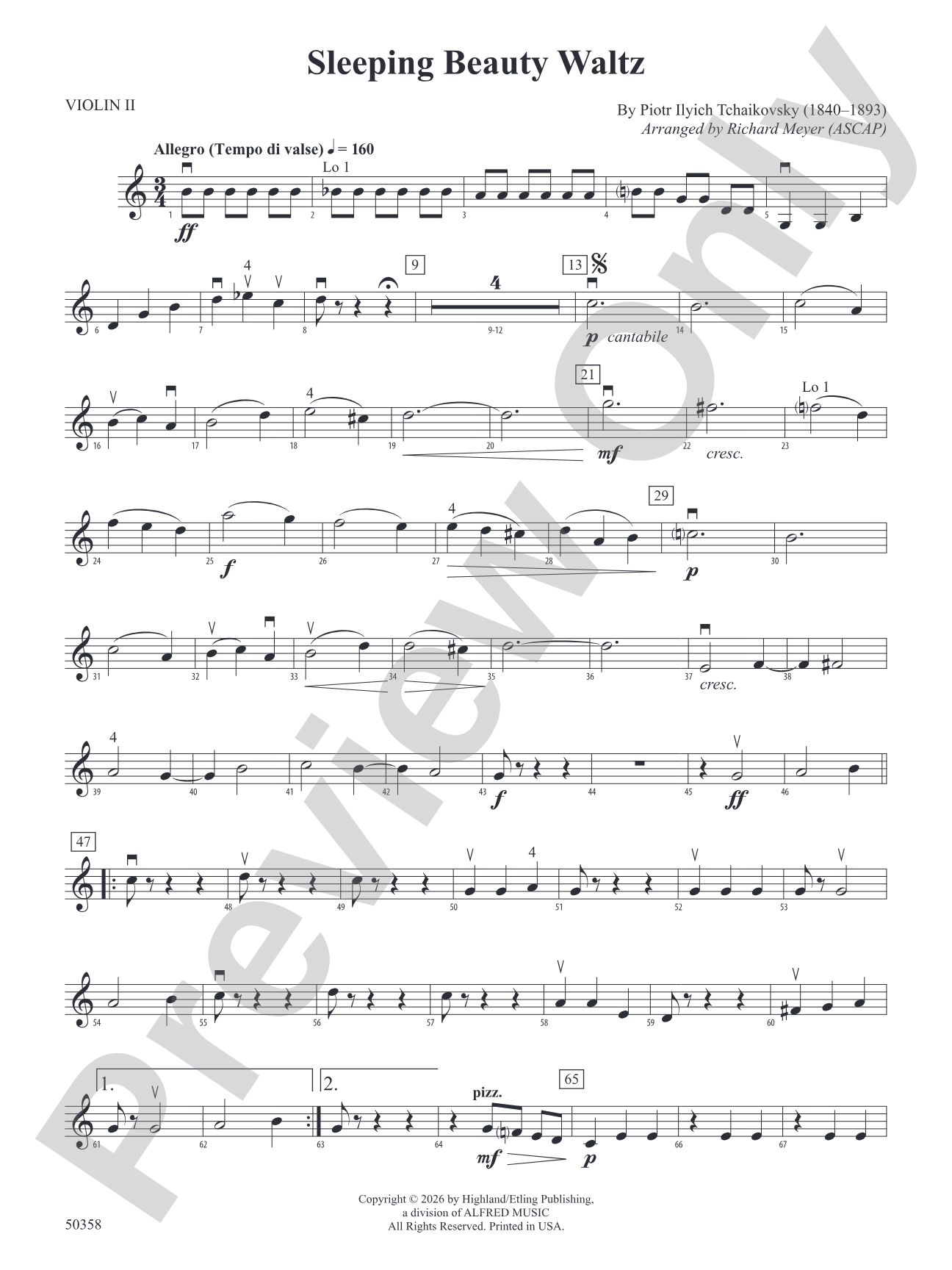 Sleeping Beauty Waltz: 2nd Violin