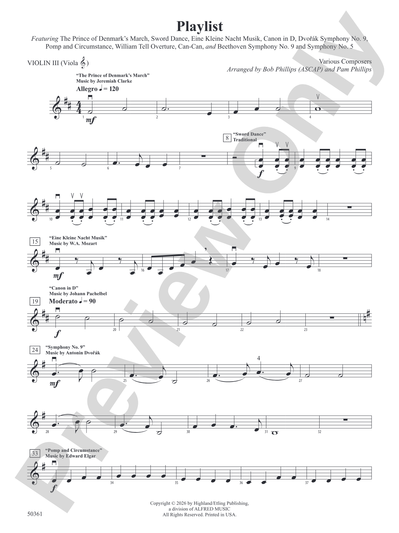 Playlist: 3rd Violin (Viola [TC])