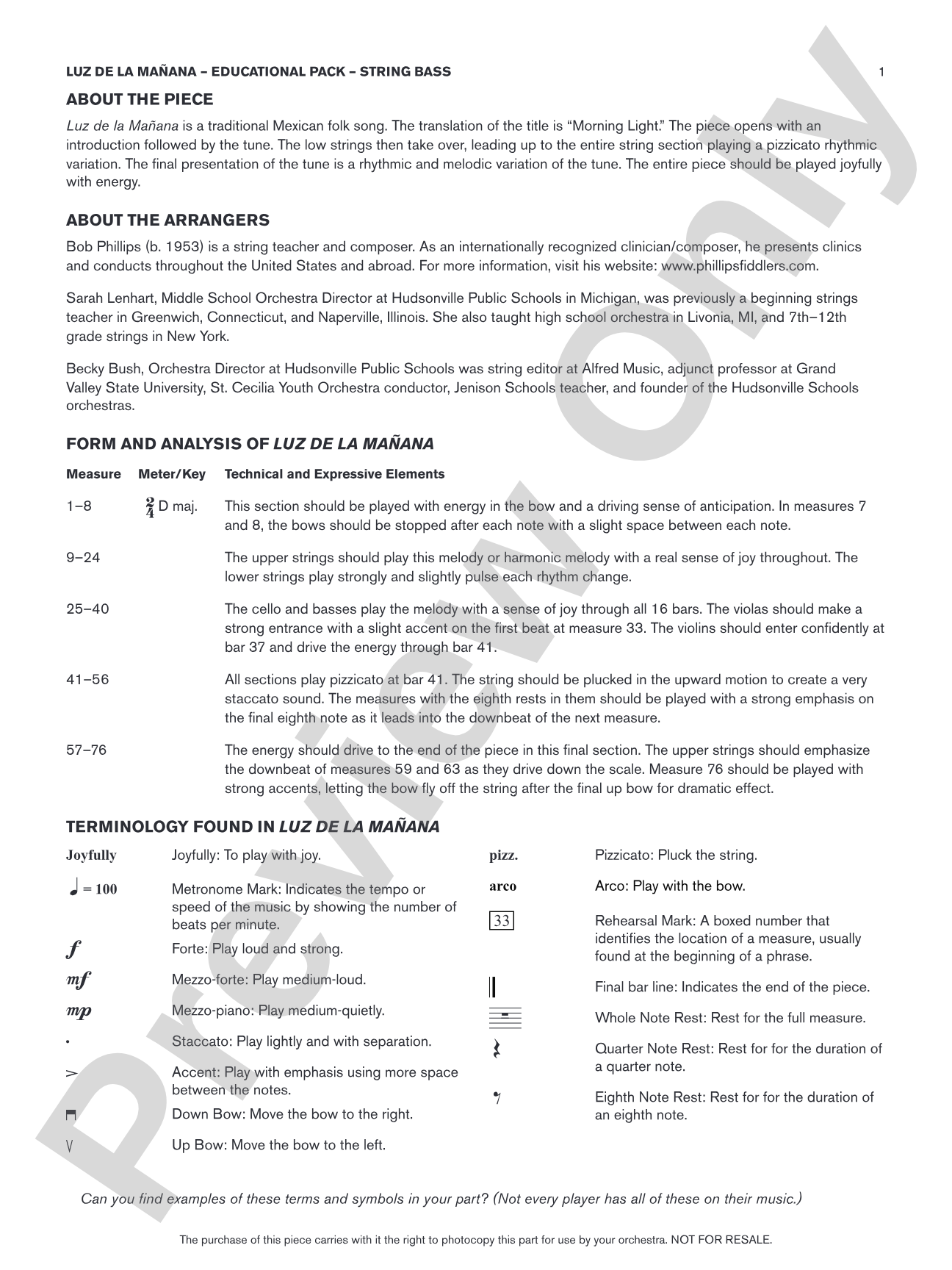 Luz de la Mañana: Bass Educational Pack