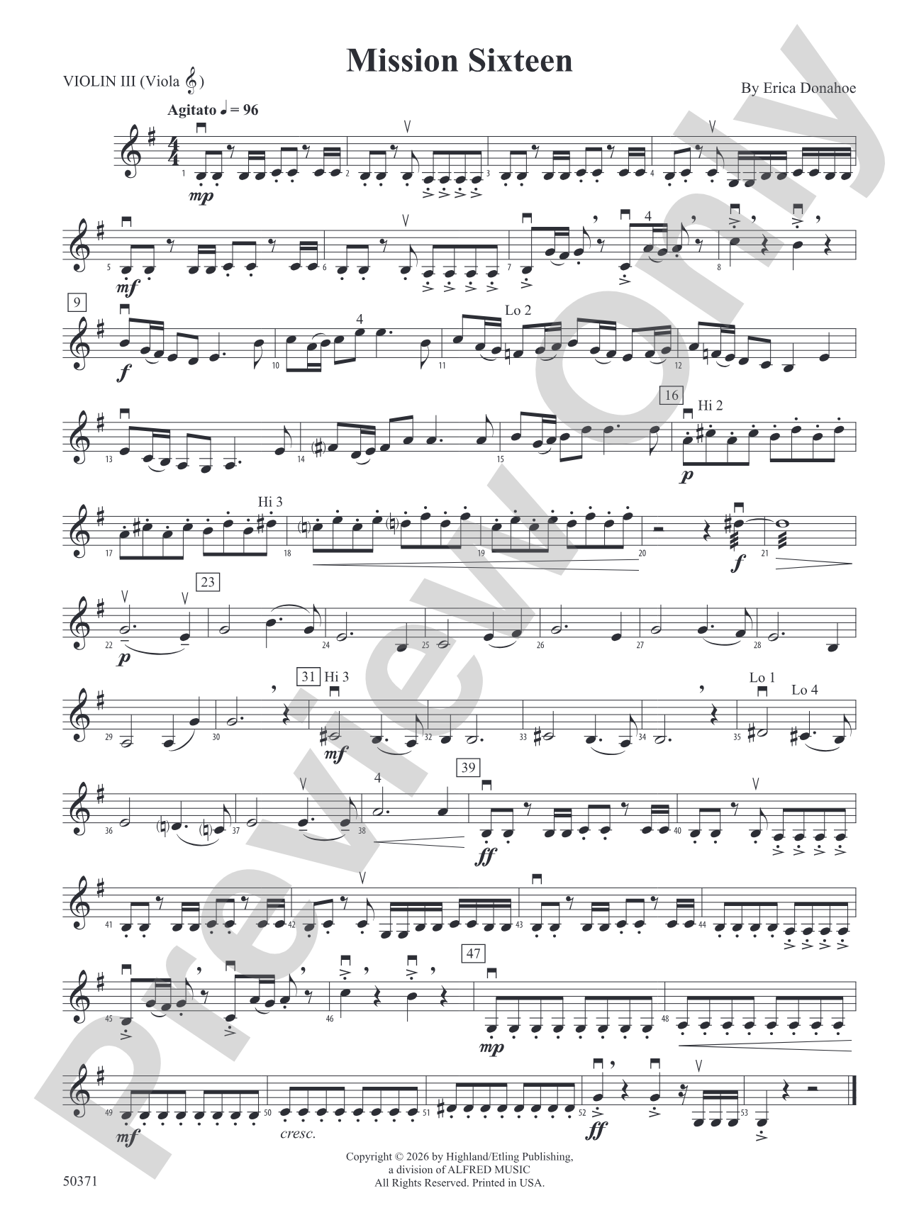 Mission Sixteen: 3rd Violin (Viola [TC])