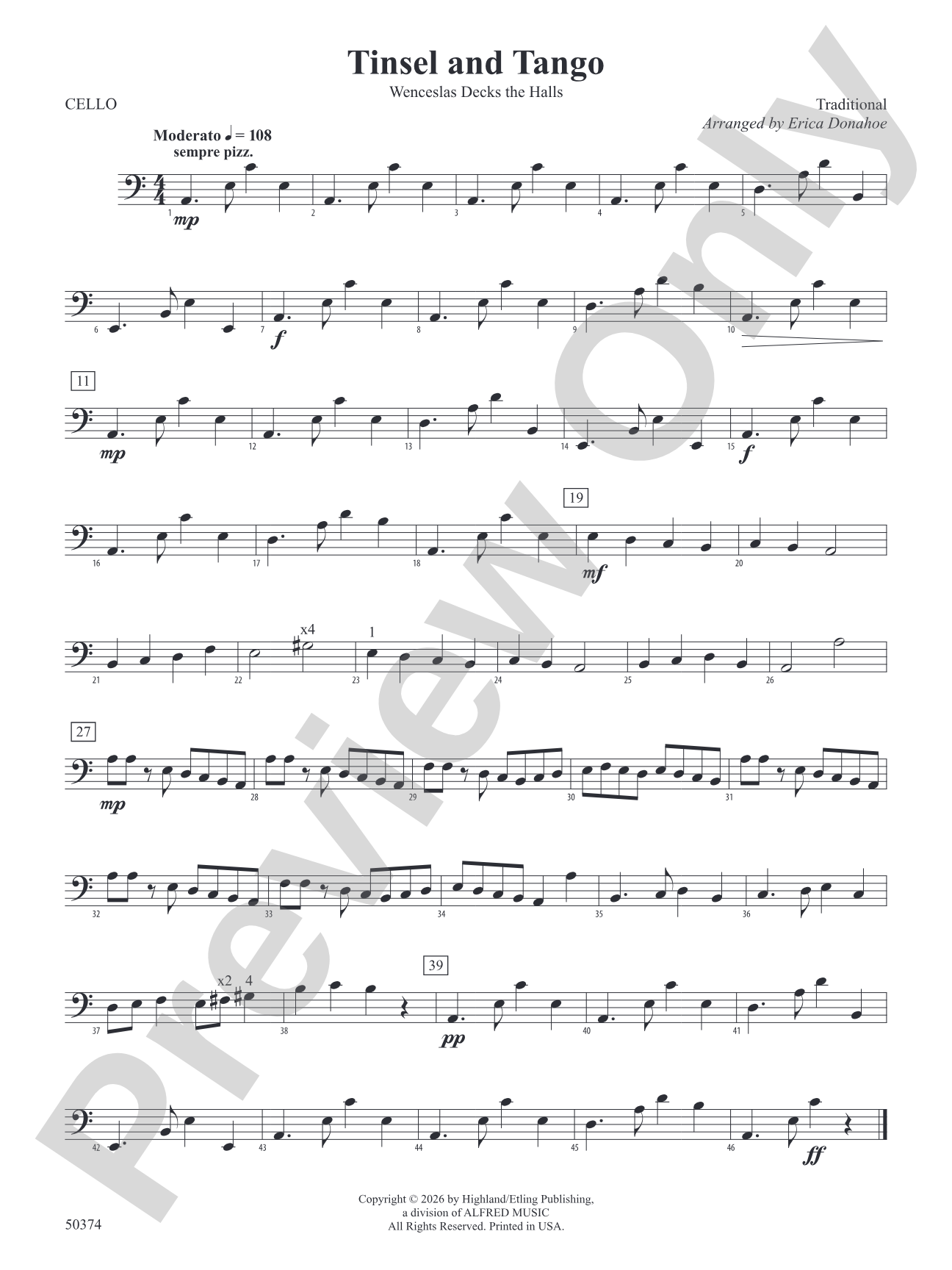 Tinsel and Tango: Cello