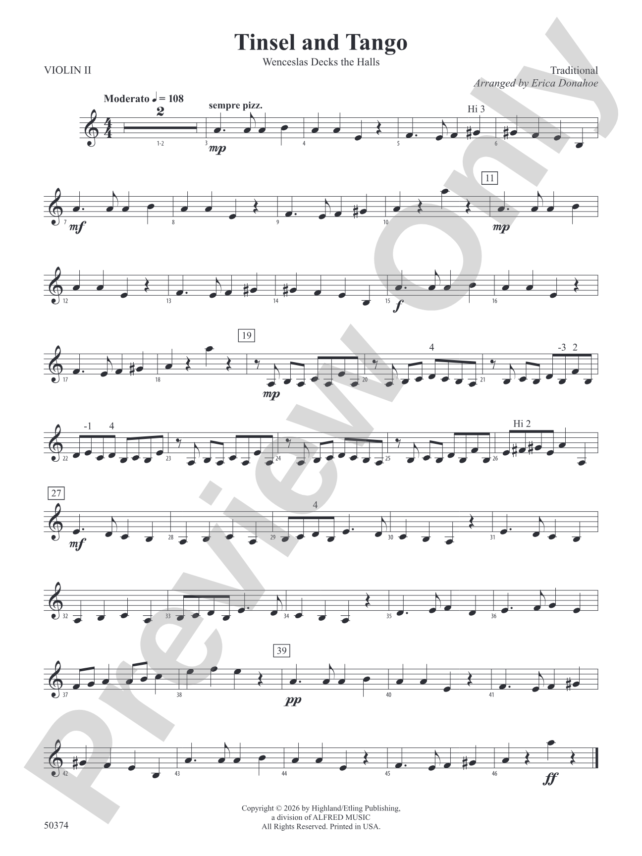 Tinsel and Tango: 2nd Violin
