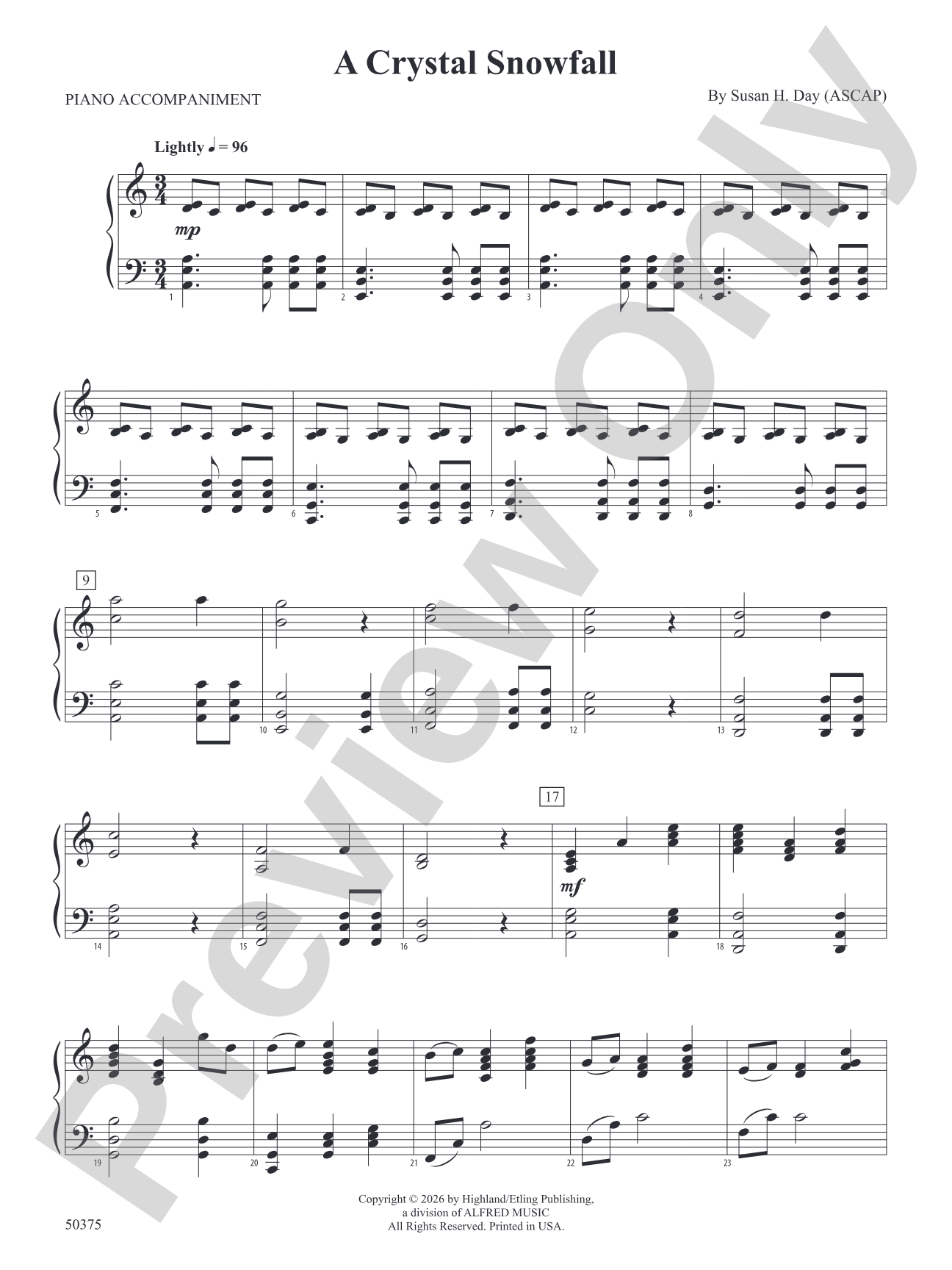 A Crystal Snowfall: Piano Accompaniment