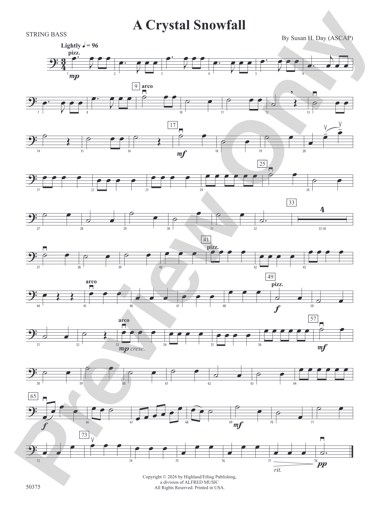 A Crystal Snowfall: String Bass