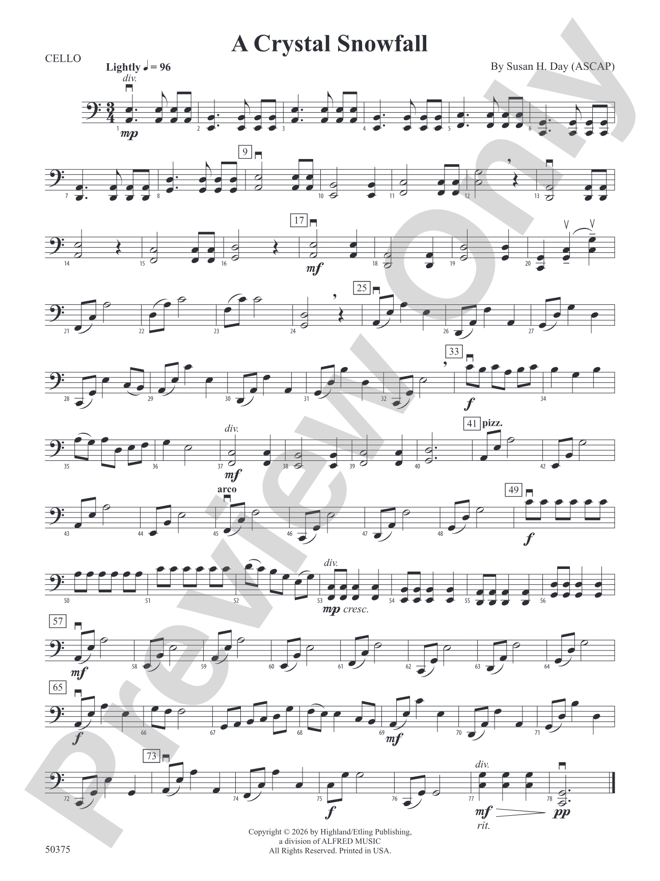 A Crystal Snowfall: Cello