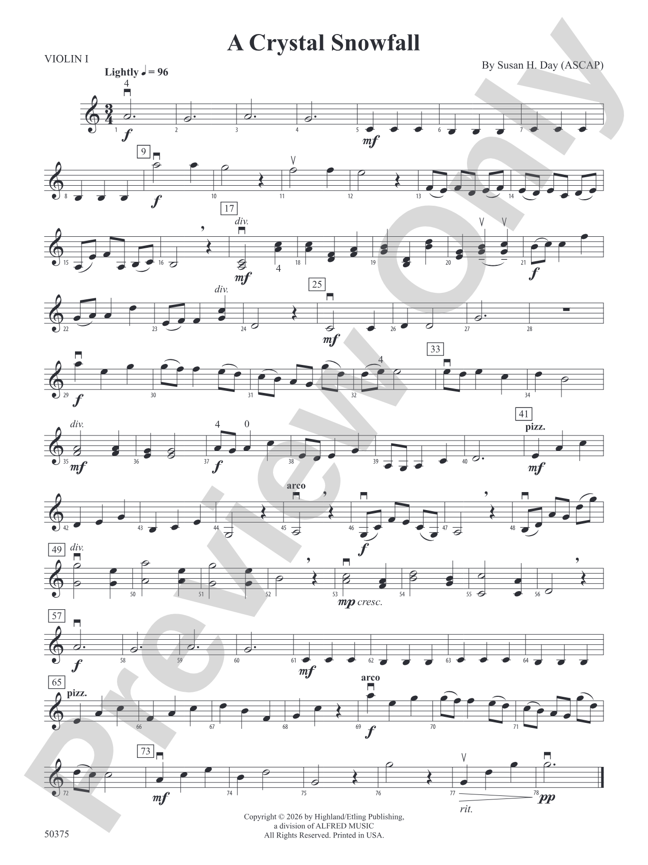 A Crystal Snowfall: 1st Violin