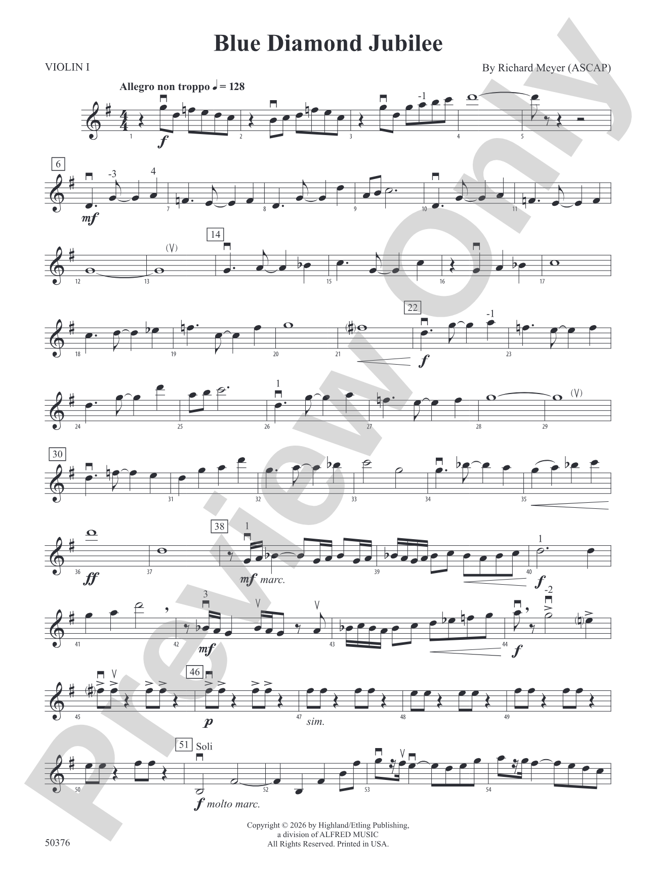 Blue Diamond Jubilee: 1st Violin