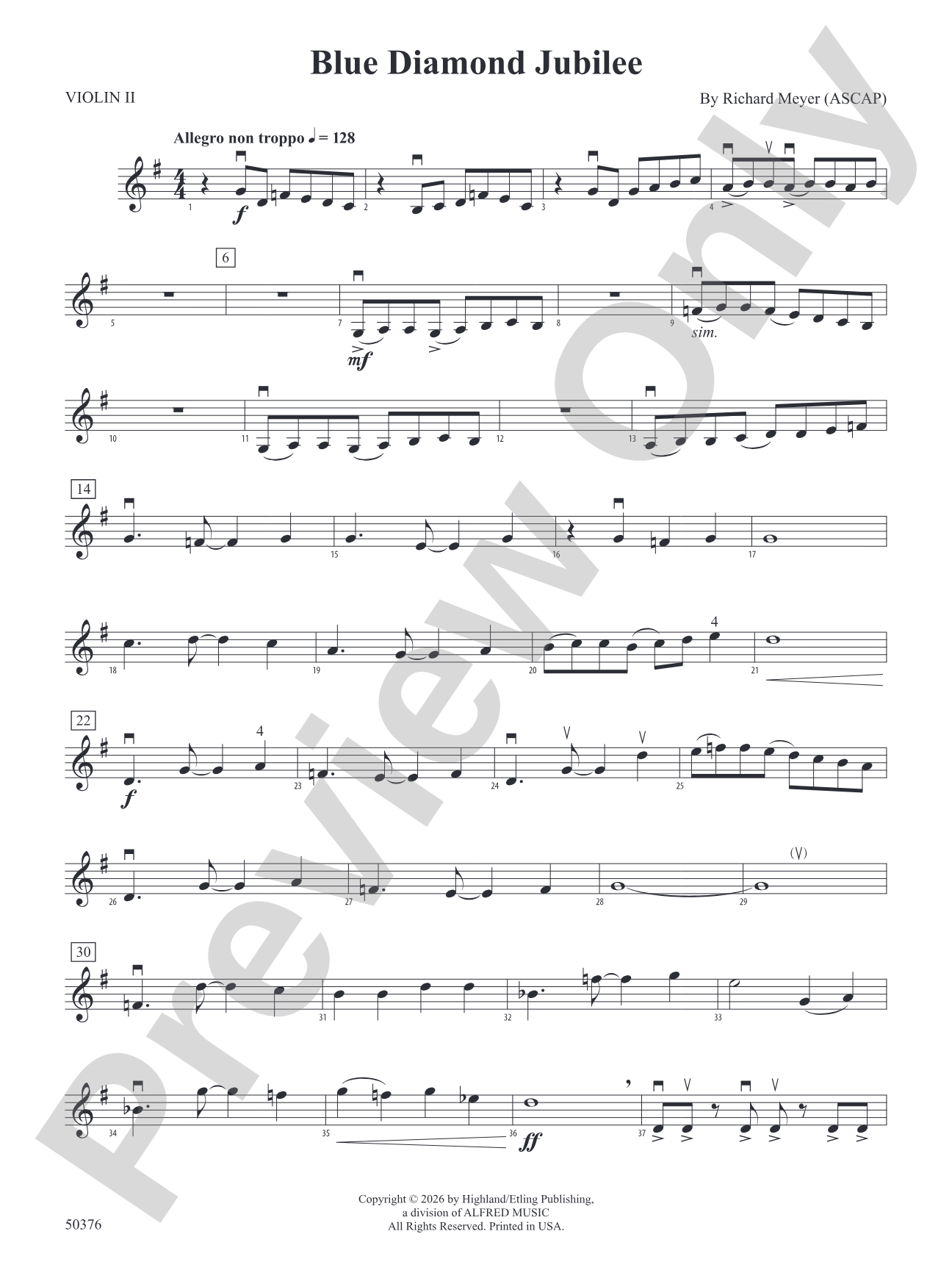 Blue Diamond Jubilee: 2nd Violin