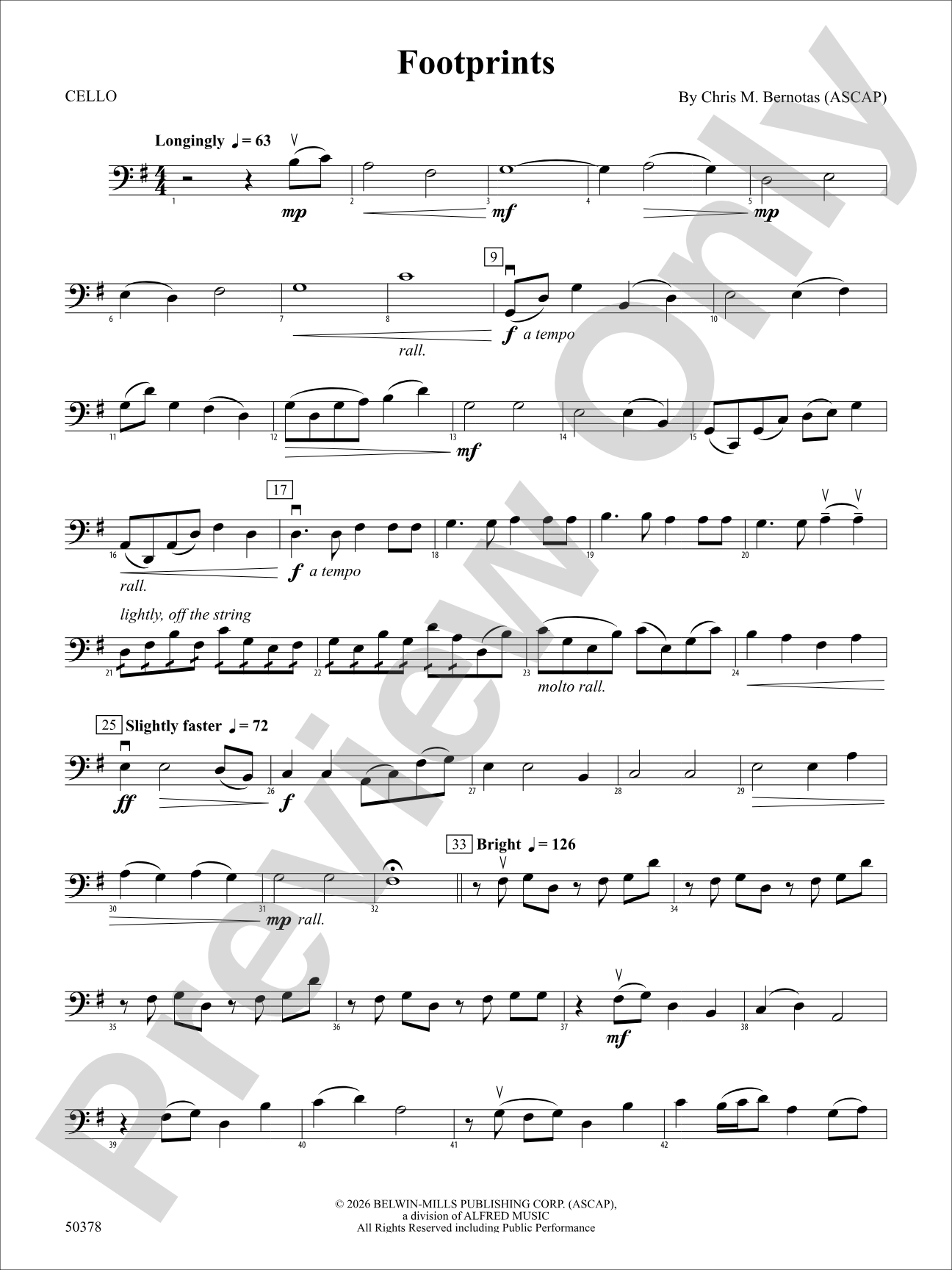 Footprints: Cello