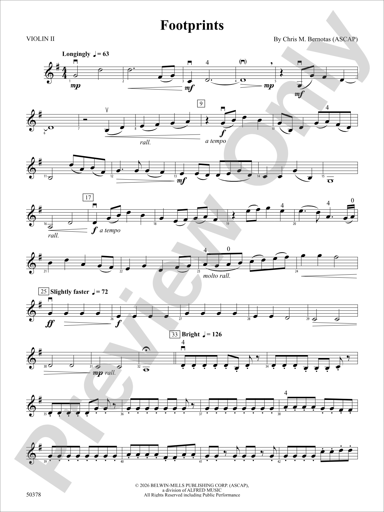 Footprints: 2nd Violin