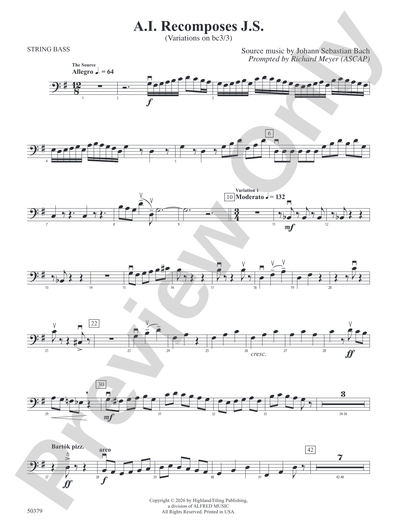 A.I. Recomposes J.S.: String Bass