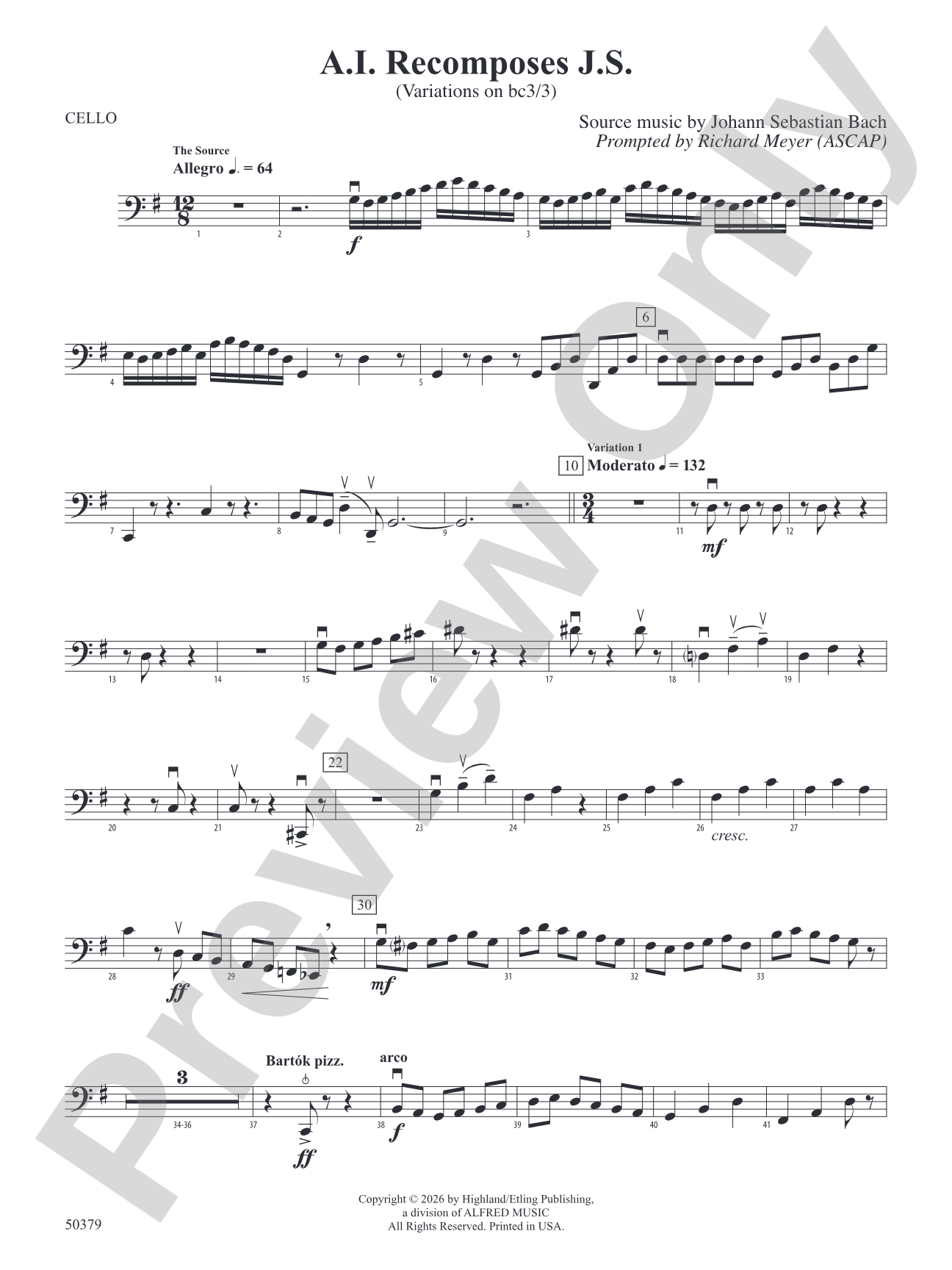 A.I. Recomposes J.S.: Cello