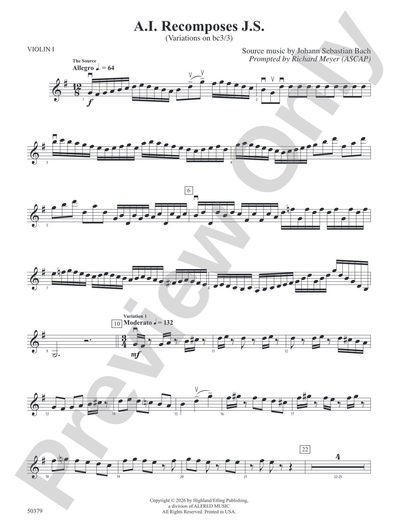 A.I. Recomposes J.S.: 1st Violin