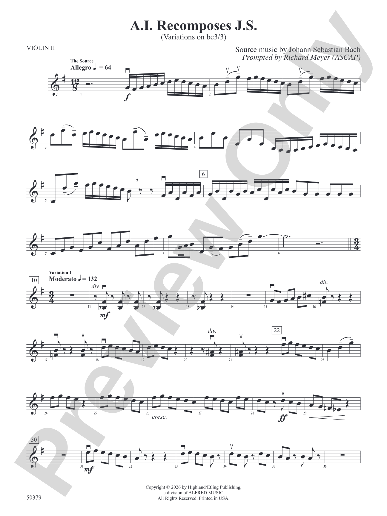 A.I. Recomposes J.S.: 2nd Violin