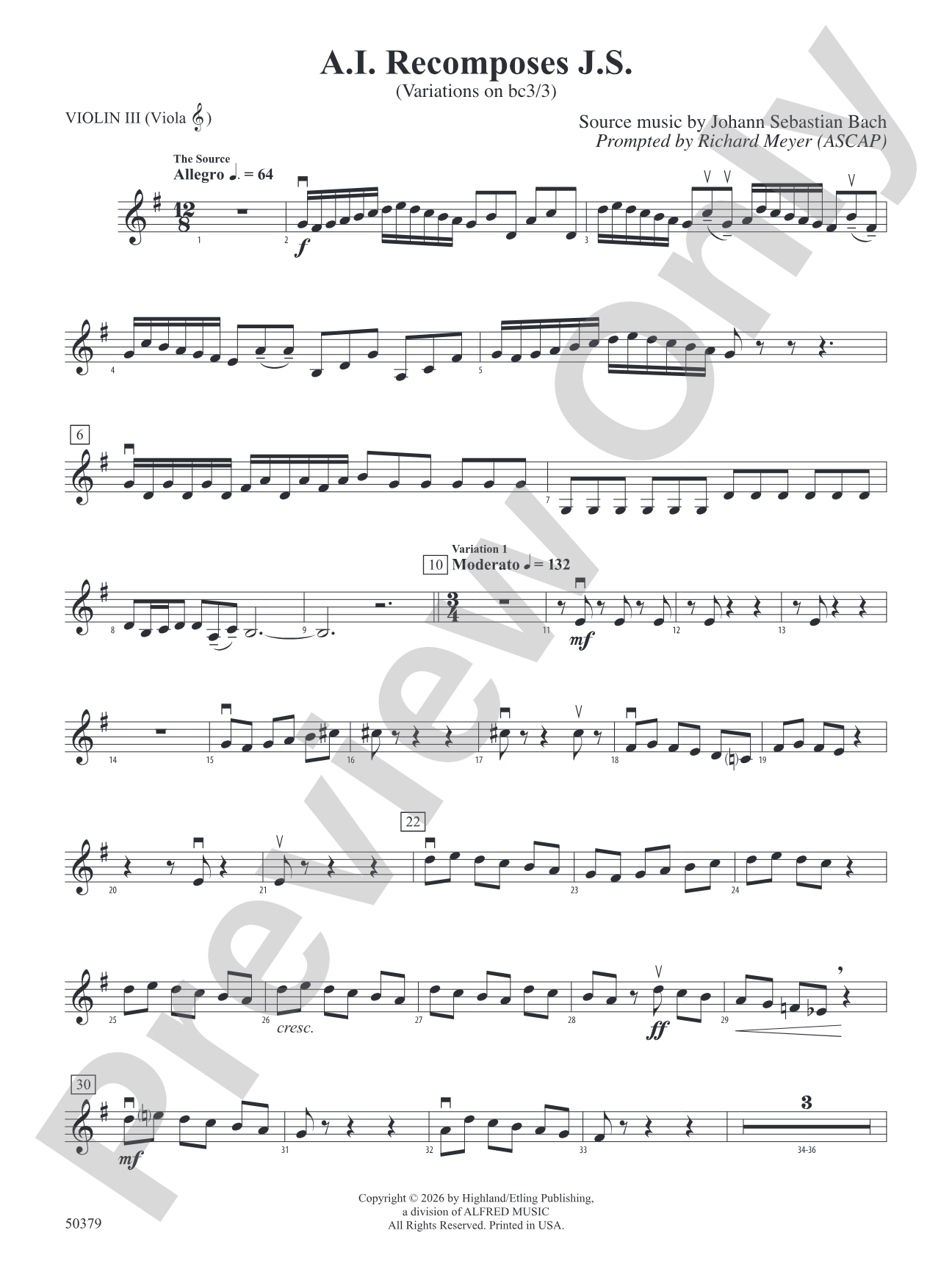 A.I. Recomposes J.S.: 3rd Violin (Viola [TC])