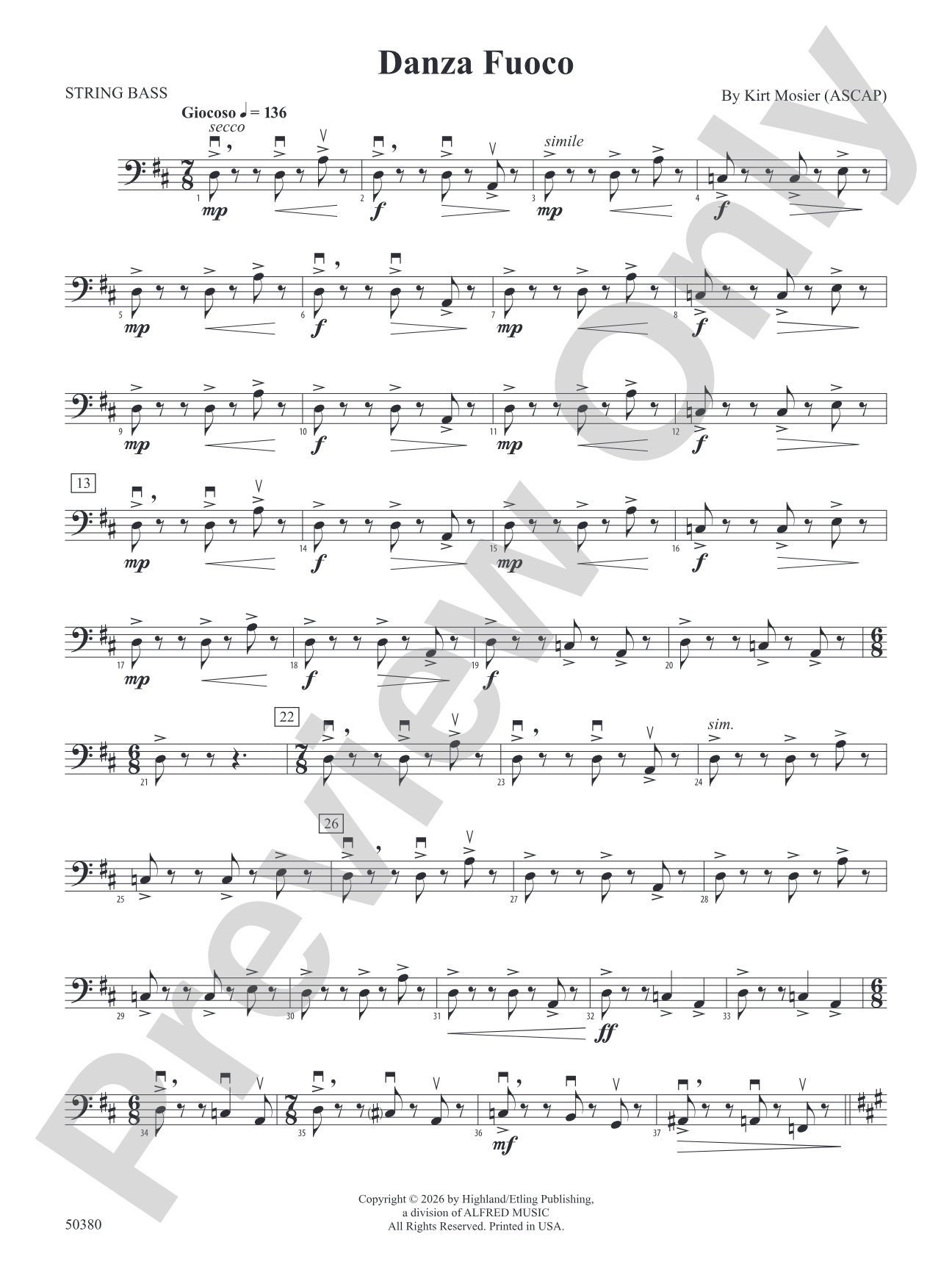 Danza Fuoco: String Bass