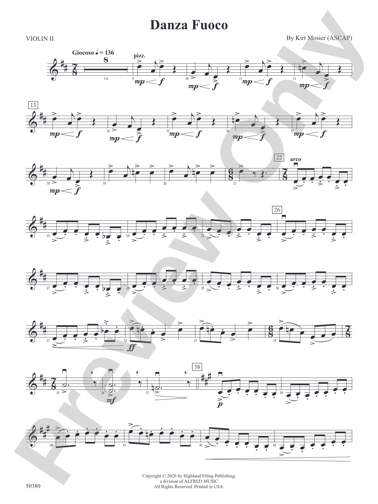 Danza Fuoco: 2nd Violin