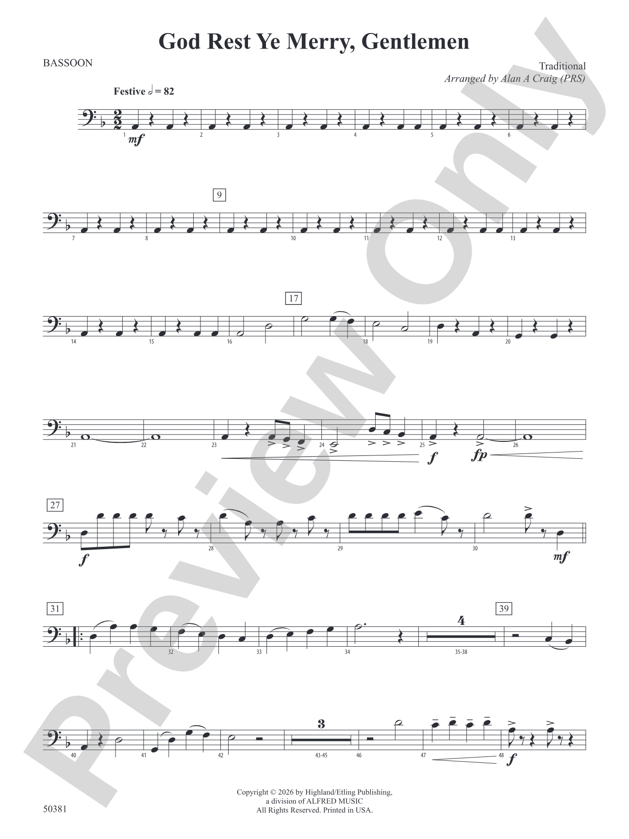 God Rest Ye Merry, Gentlemen: Bassoon