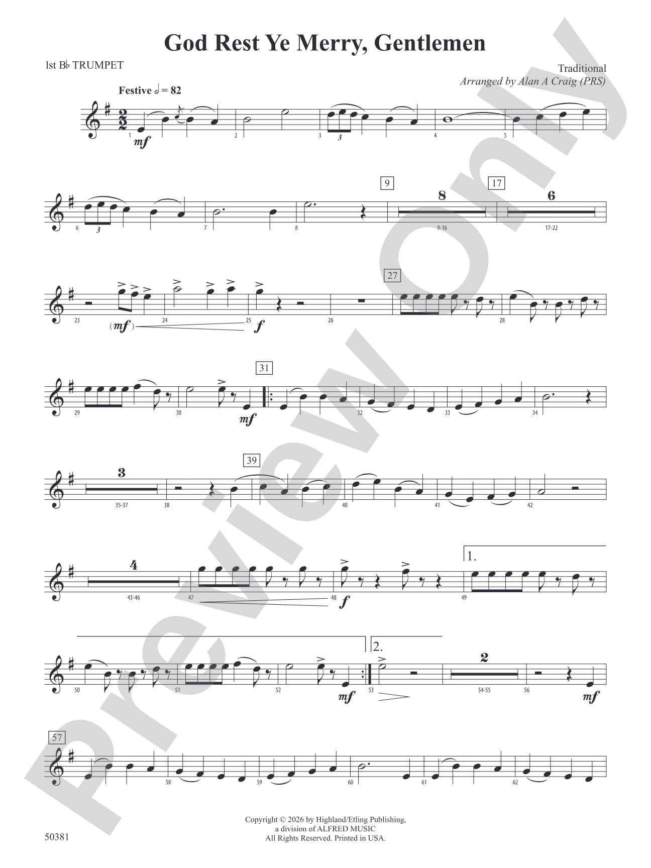 God Rest Ye Merry, Gentlemen: 1st B-flat Trumpet