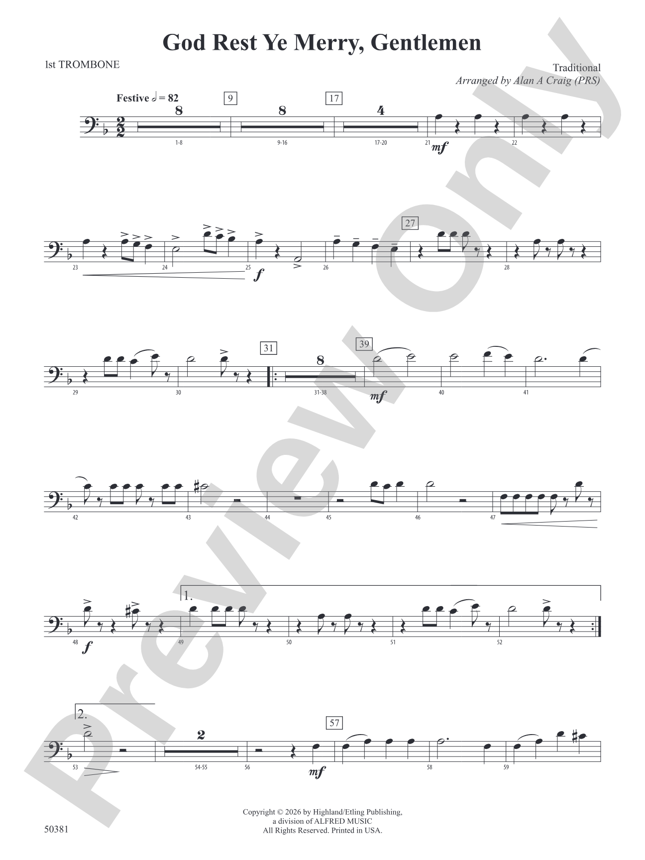 God Rest Ye Merry, Gentlemen: 1st Trombone