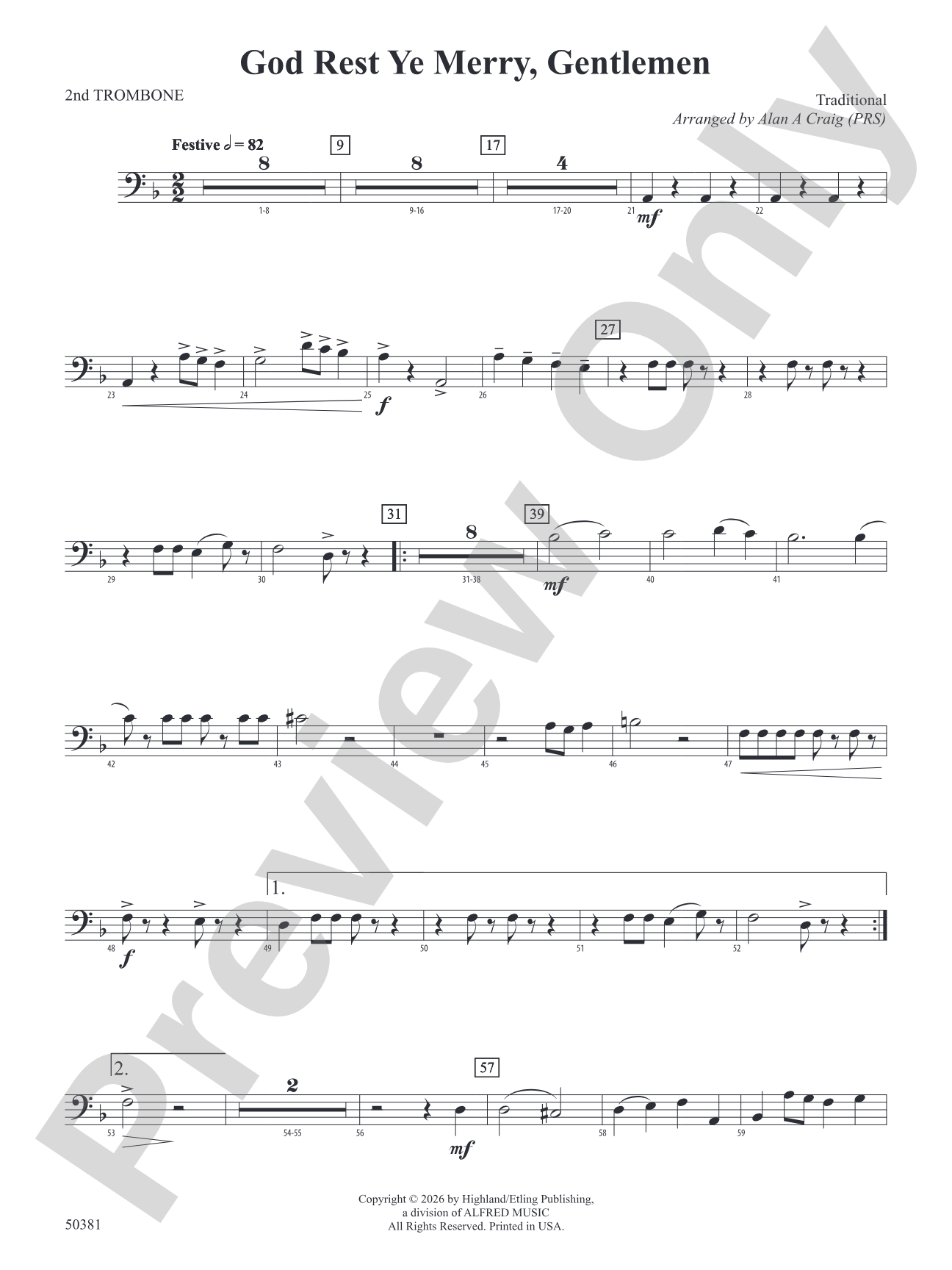 God Rest Ye Merry, Gentlemen: 2nd Trombone