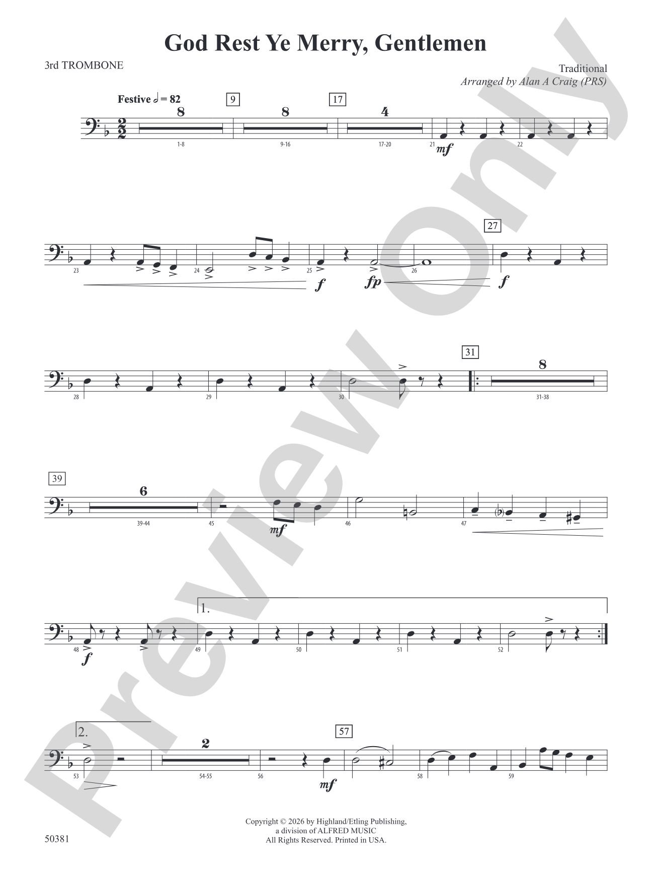 God Rest Ye Merry, Gentlemen: 3rd Trombone