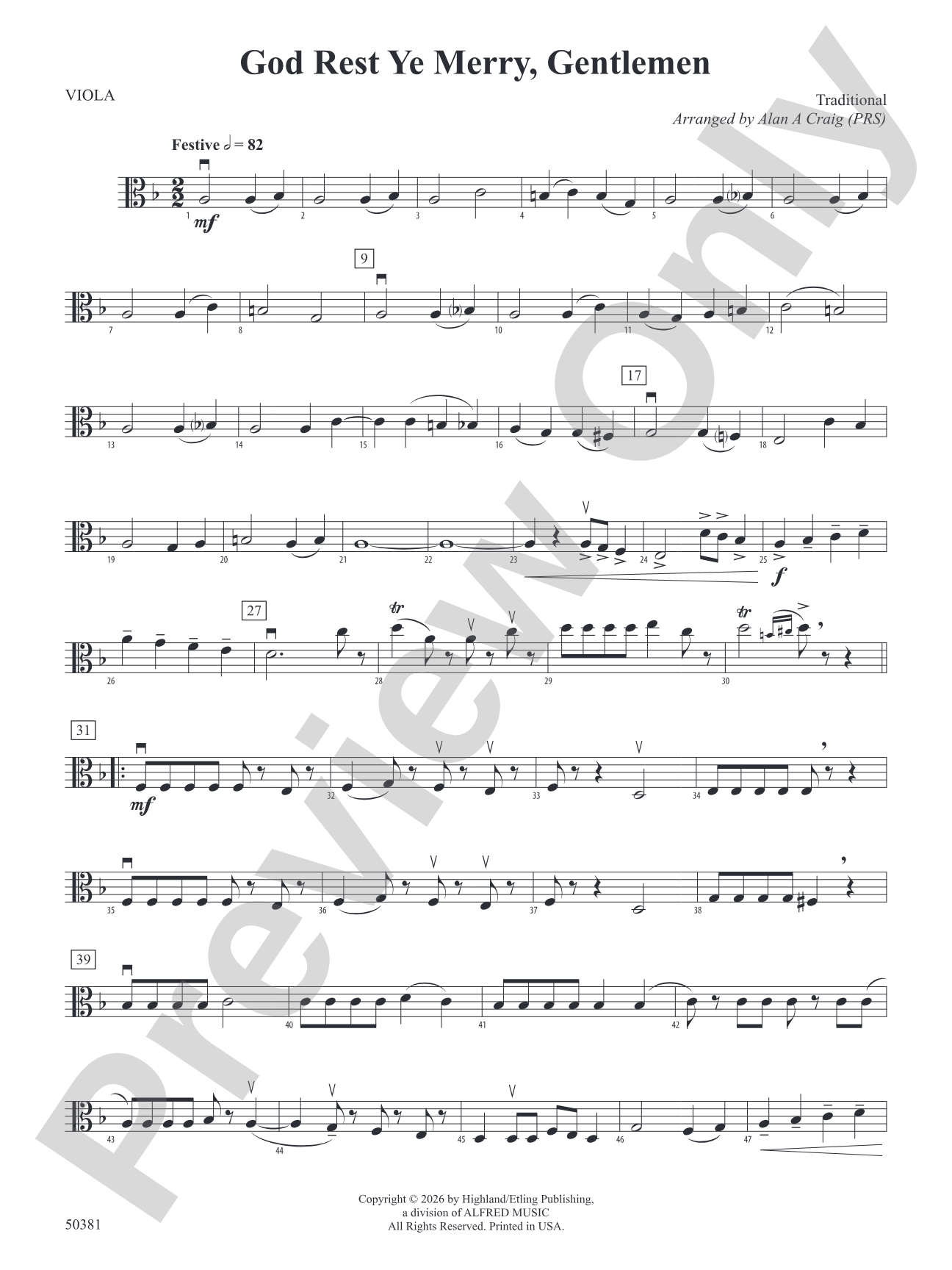 God Rest Ye Merry, Gentlemen: Viola