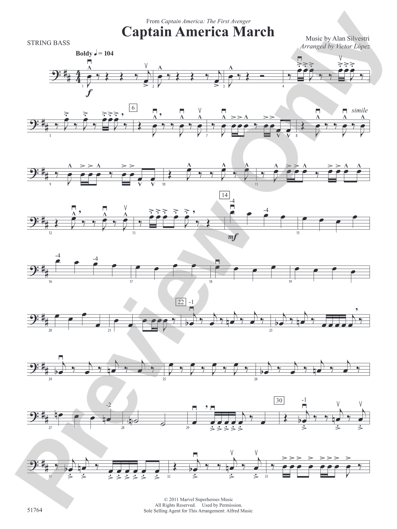 Captain America March: String Bass