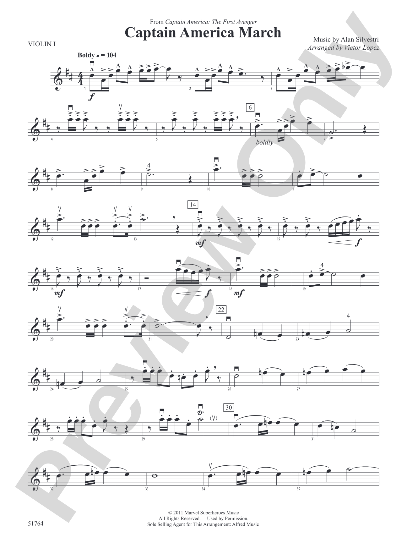 Captain America March: 1st Violin