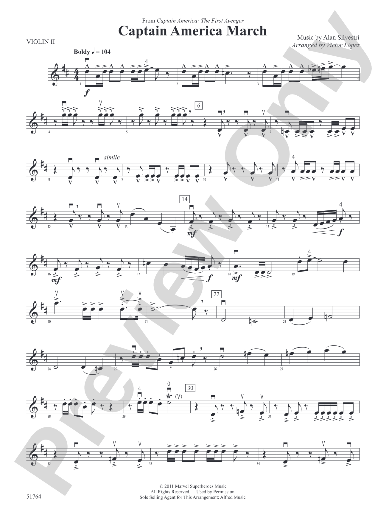 Captain America March: 2nd Violin