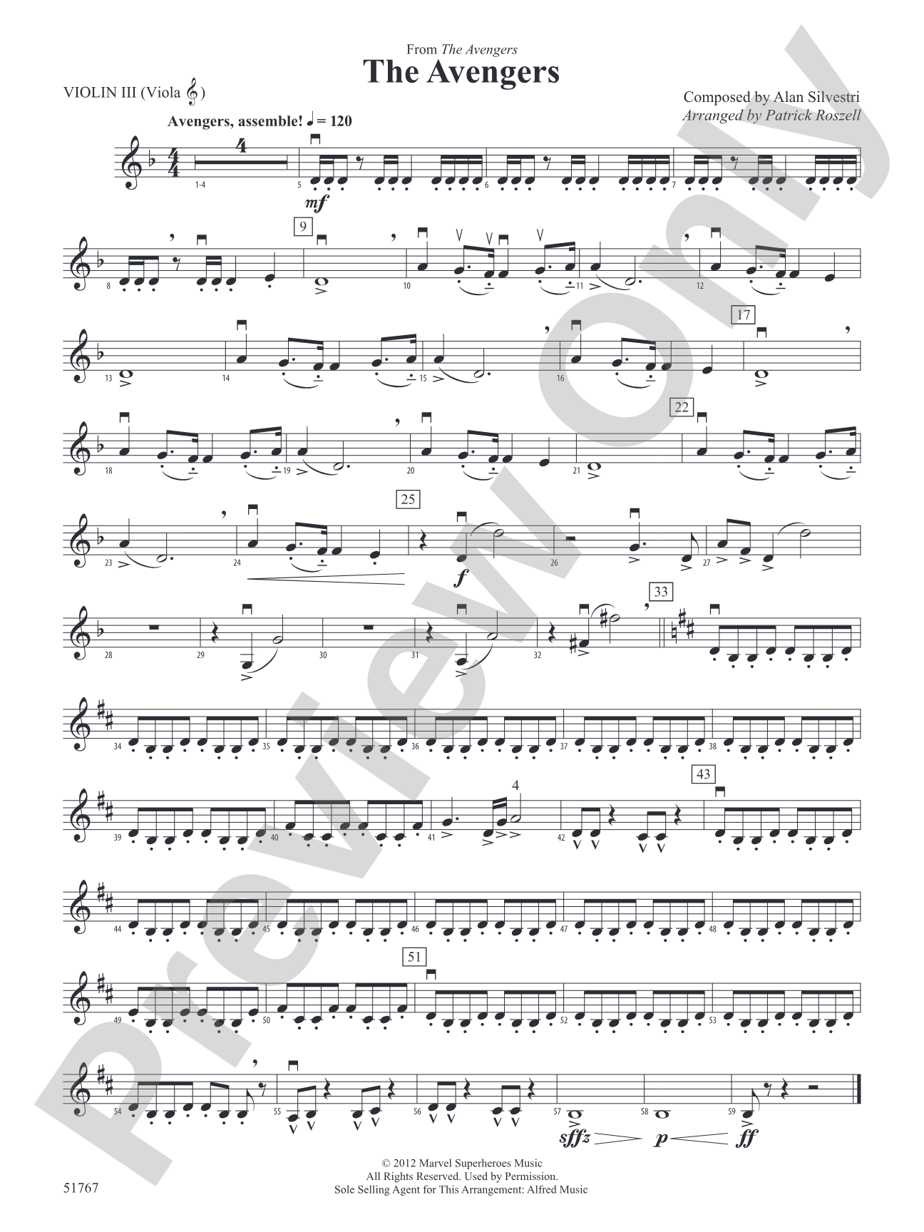 The Avengers: 3rd Violin (Viola [TC])