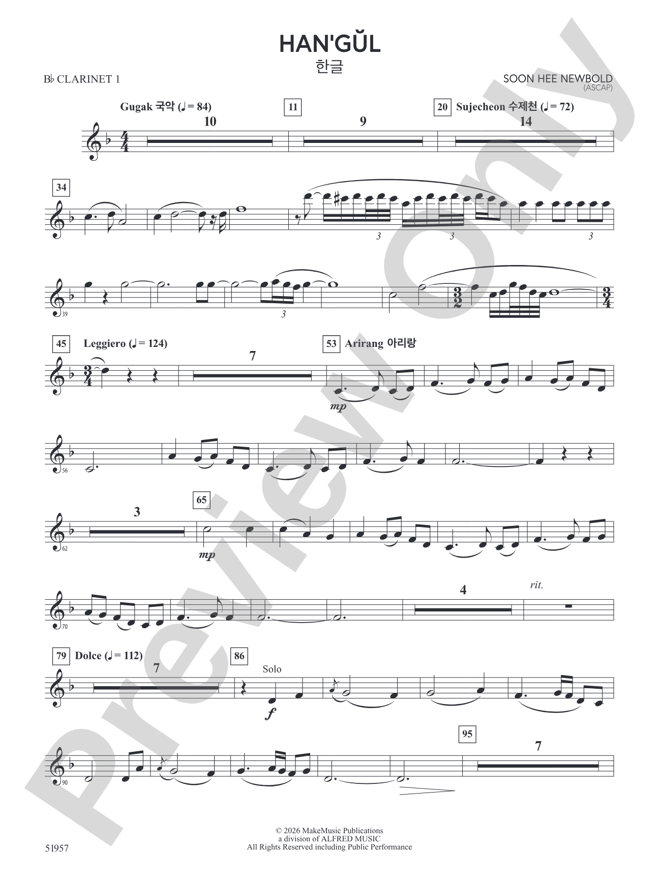 Han'gul: 1st B-flat Clarinet
