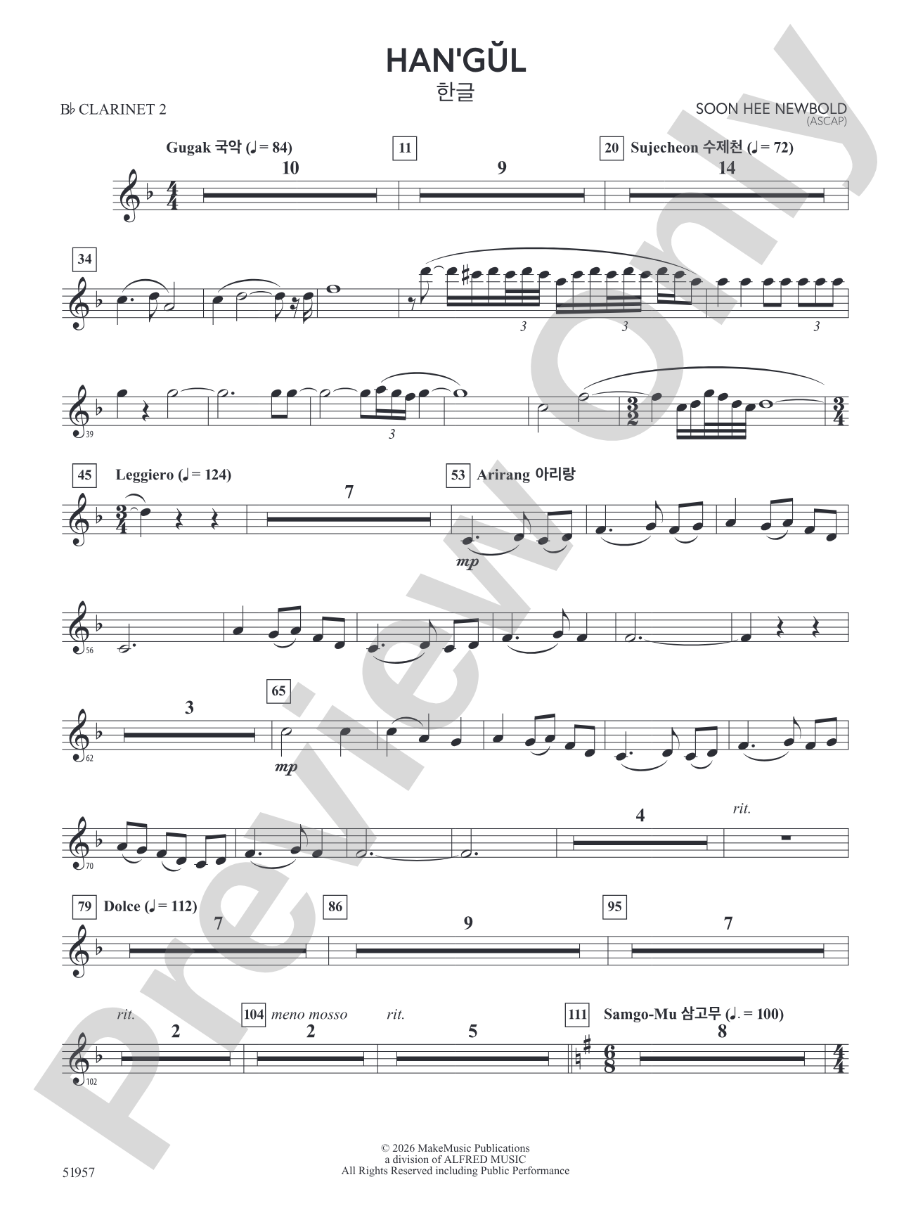 Han'gul: 2nd B-flat Clarinet