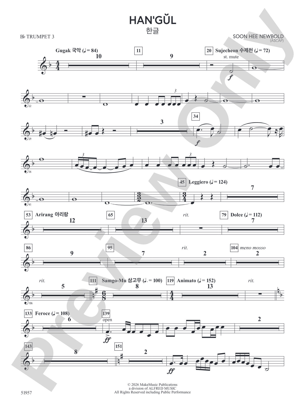 Han'gul: 3rd B-flat Trumpet