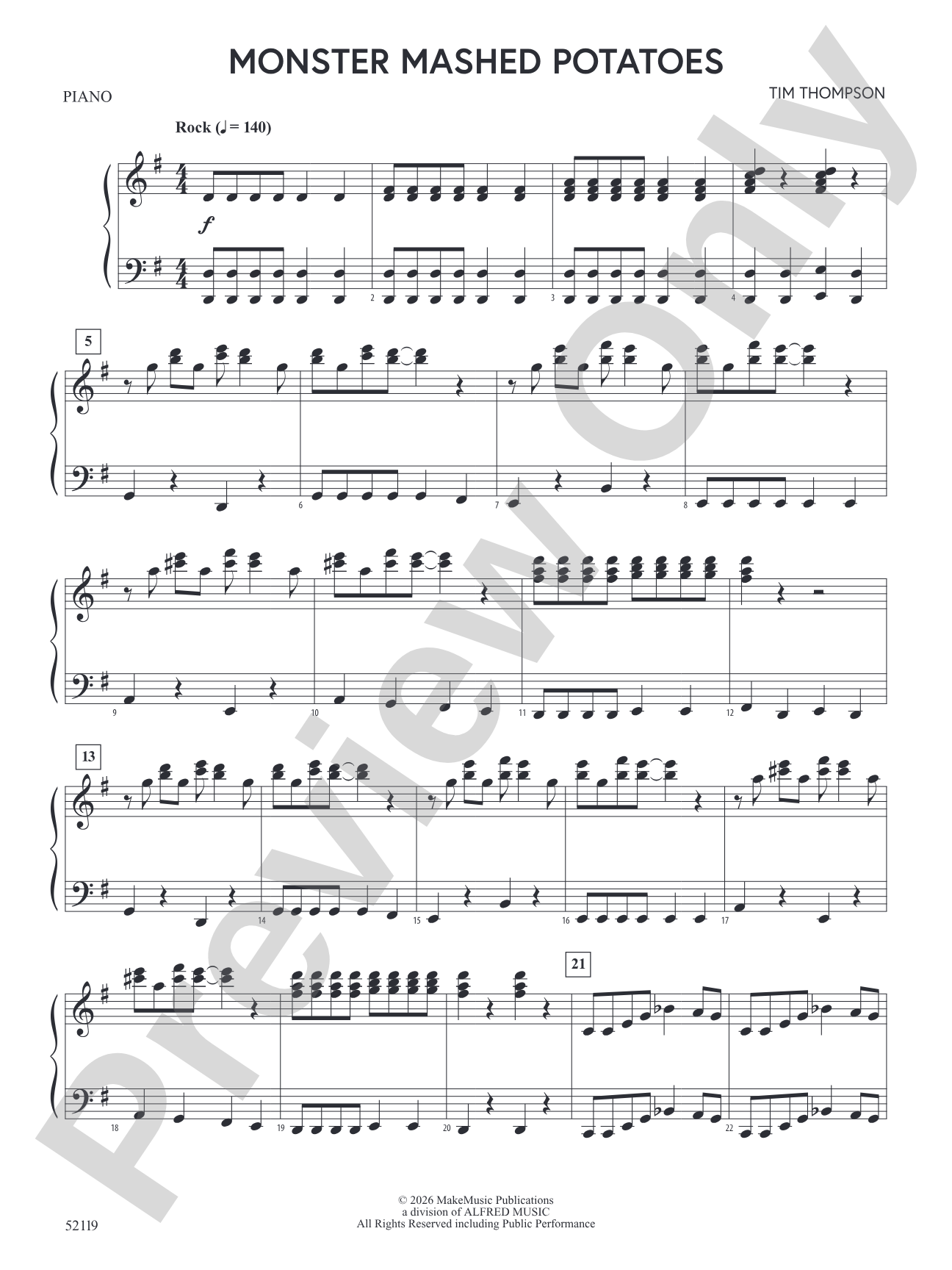 Monster Mashed Potatoes: Piano Accompaniment