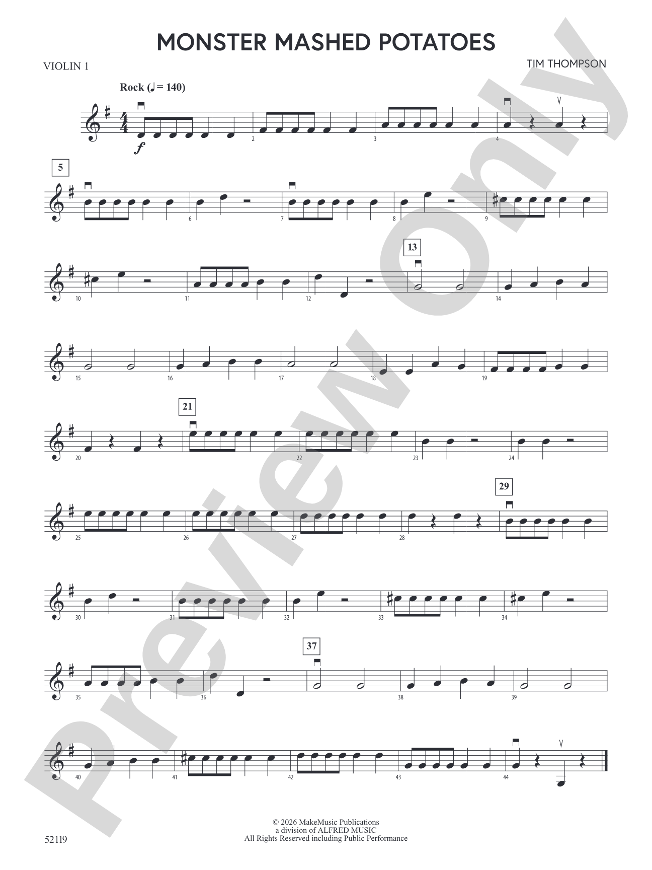 Monster Mashed Potatoes: 1st Violin