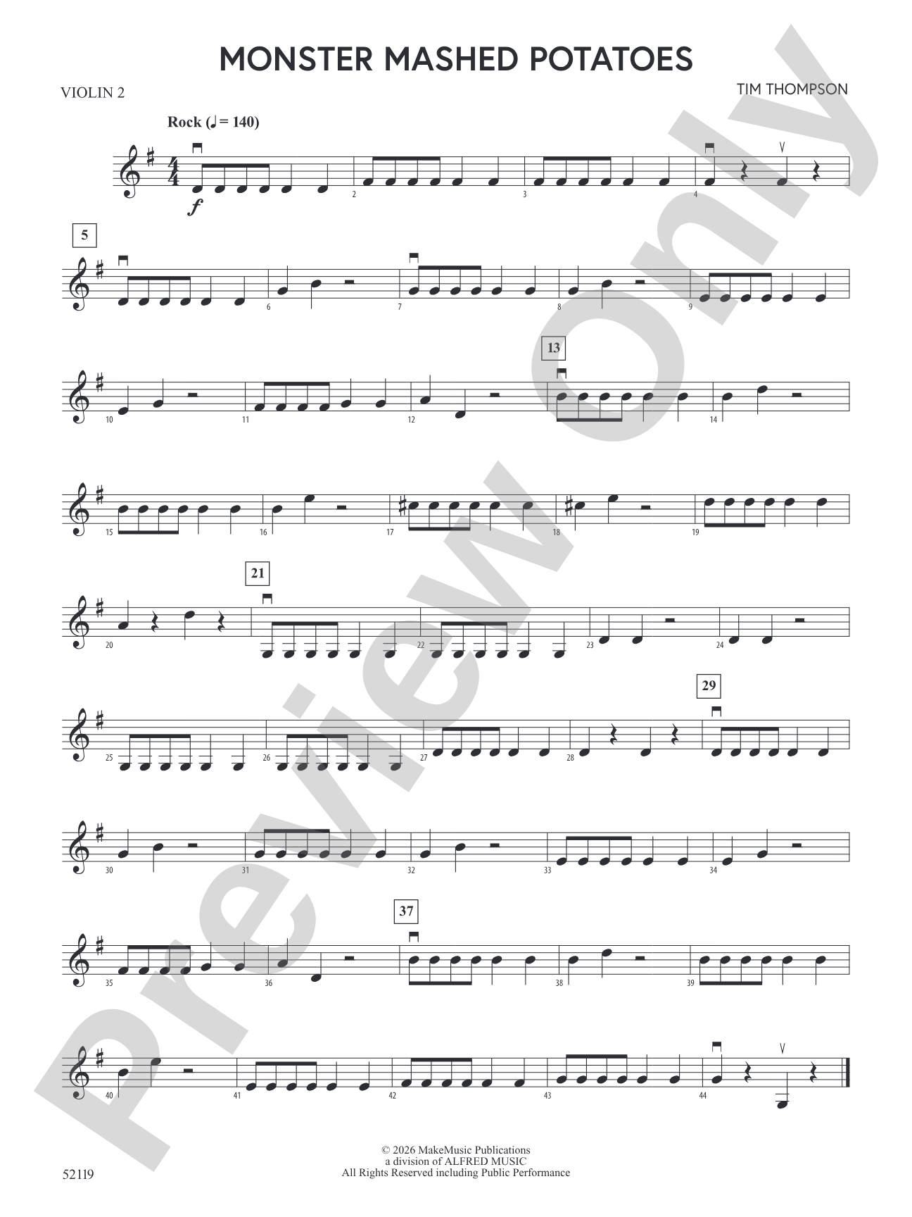 Monster Mashed Potatoes: 2nd Violin