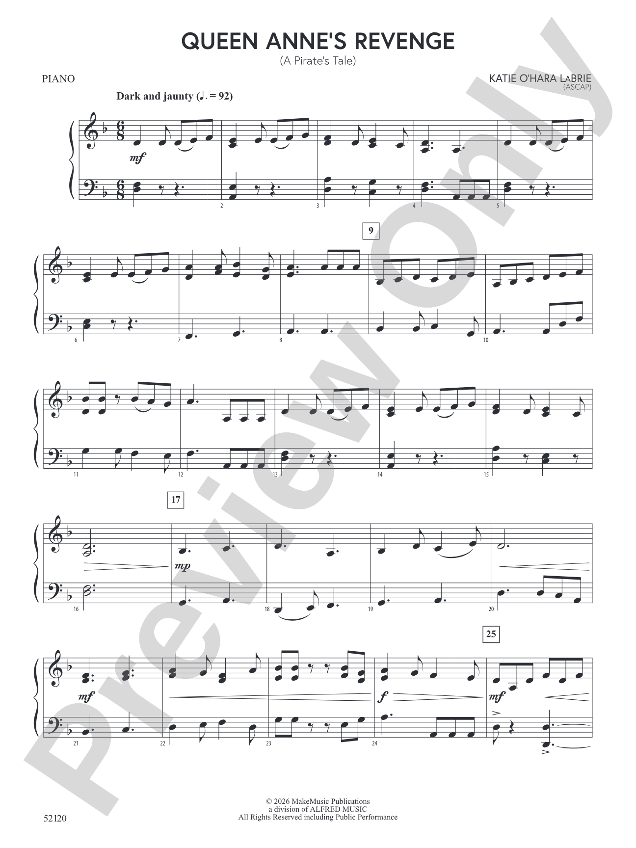 Queen Anne's Revenge: Piano Accompaniment