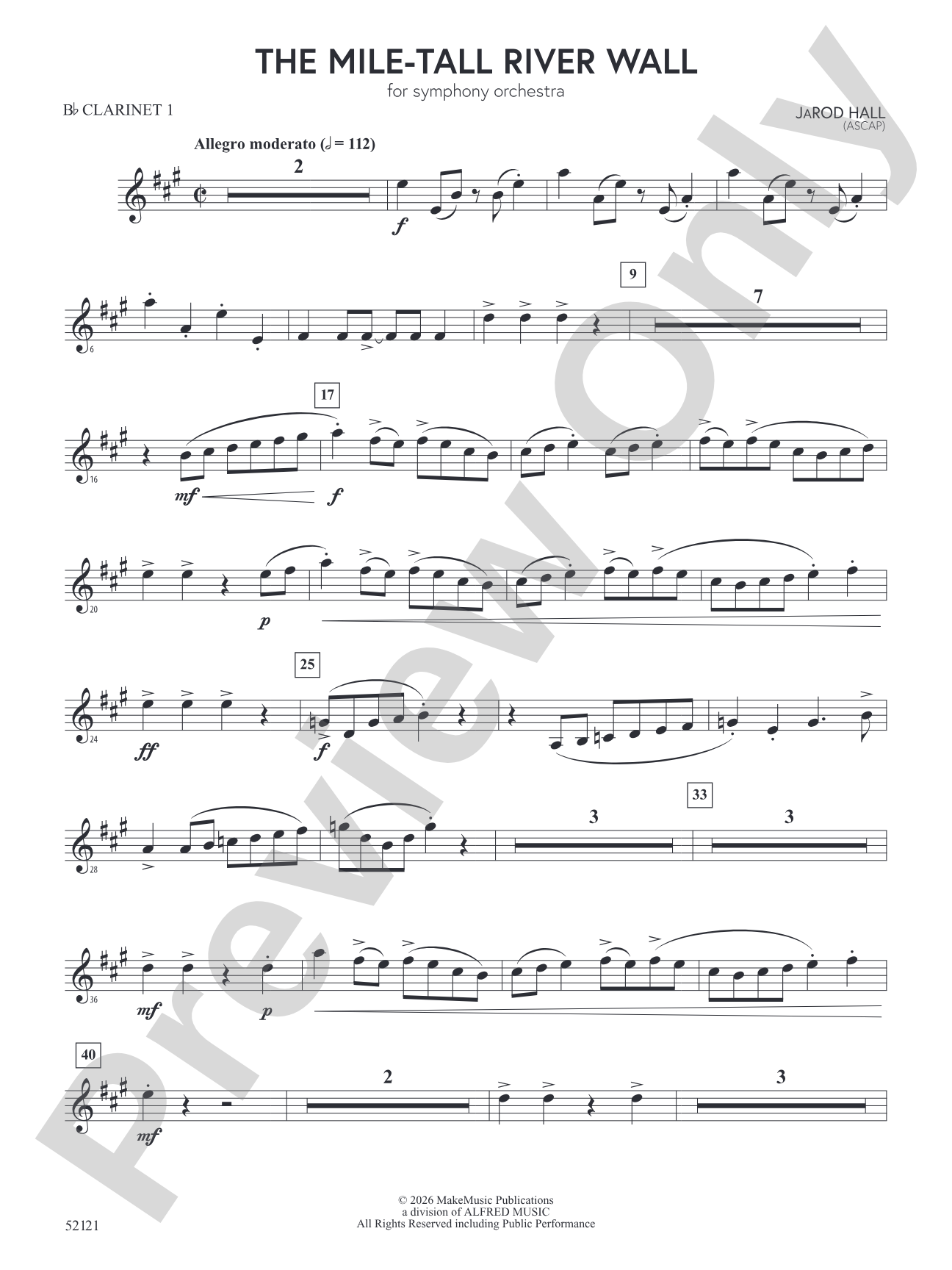The Mile-Tall River Wall: 1st B-flat Clarinet