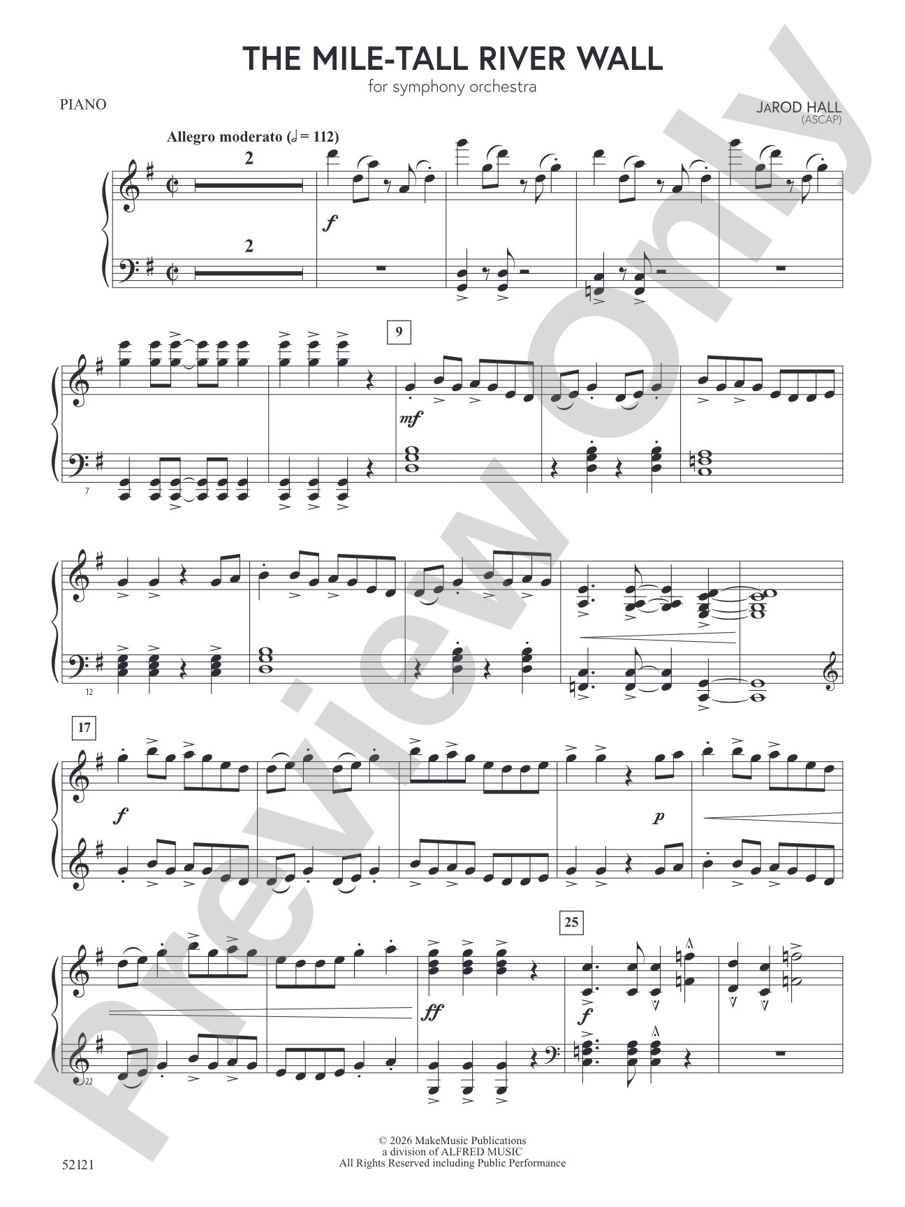 The Mile-Tall River Wall: Piano Accompaniment