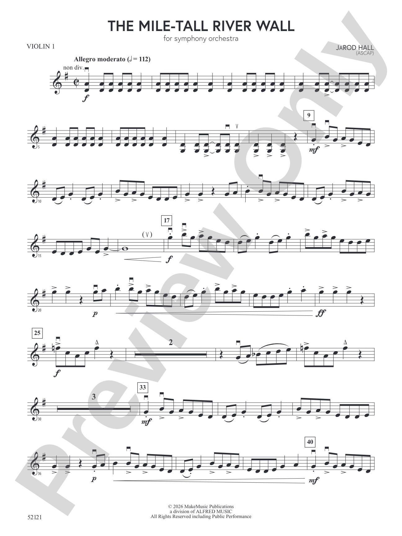 The Mile-Tall River Wall: 1st Violin