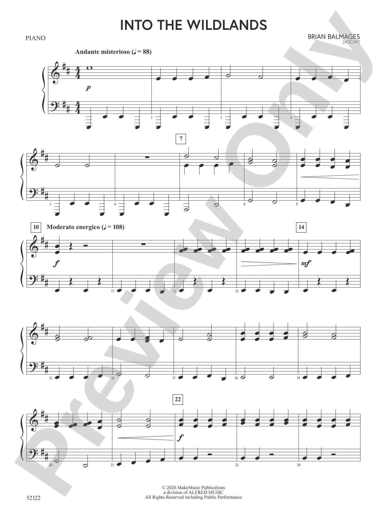 Into the Wildlands: Piano Accompaniment