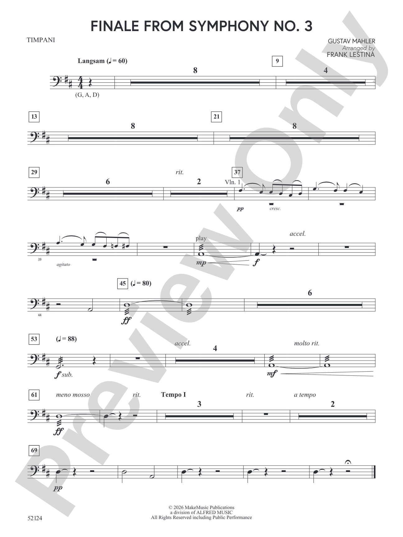Finale From Symphony No. 3: Timpani
